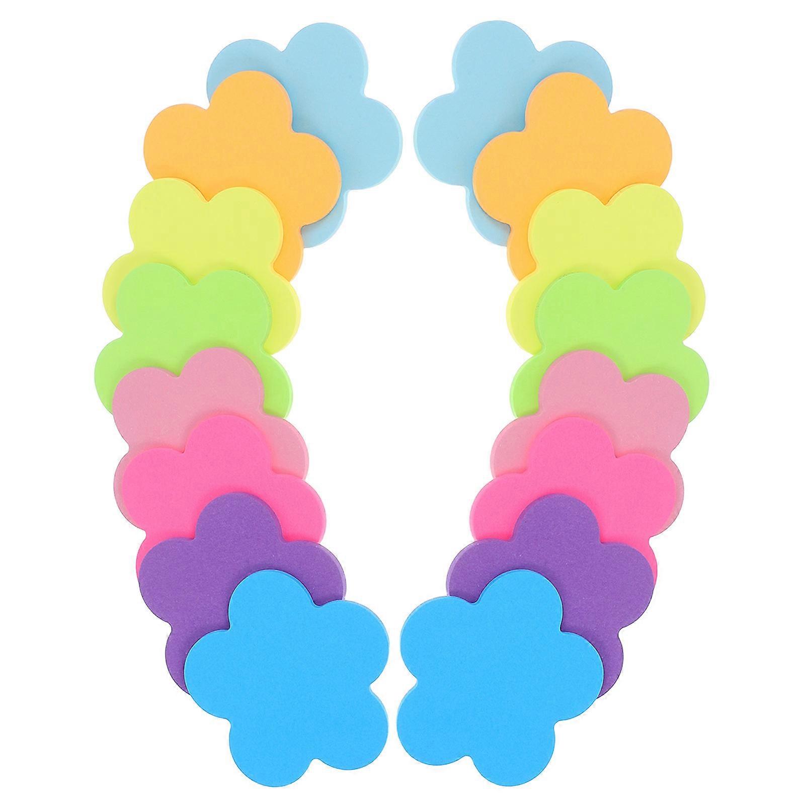 Classroom Study Supplies Plum Blossom Sticky Notepad Assorted Color Office School Home Use Highlight Notes 16Pcs