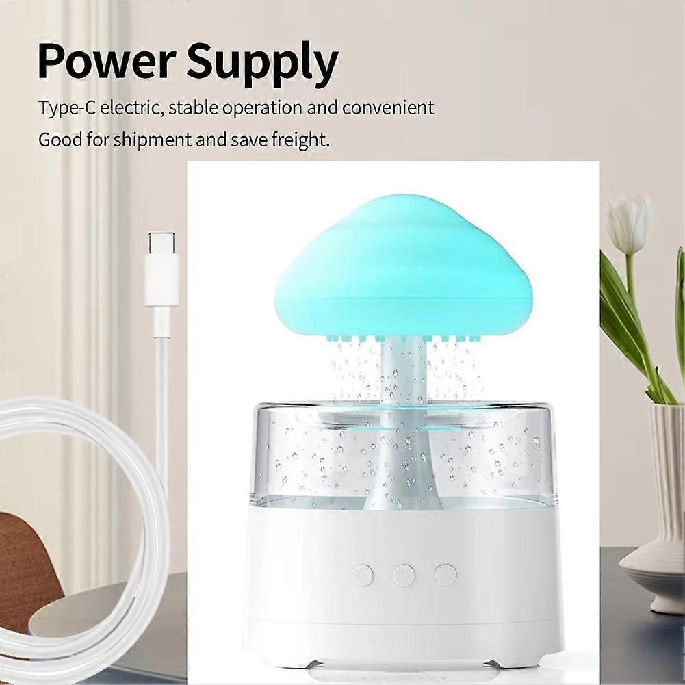 Rain Cloud Humidifier, Mushroom Humidifier, Cloud Humidifier with Adjustable LED Lights, Rain Cloud Diffuser, Remote