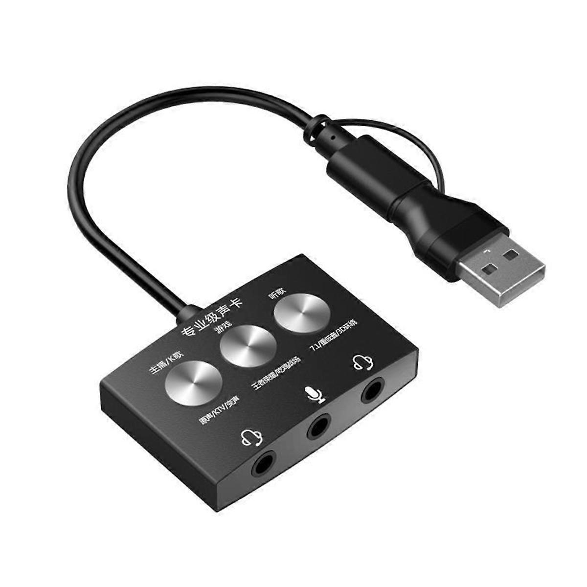 Type-C Sound Card Live Game K Song Listening Song USB to Audio