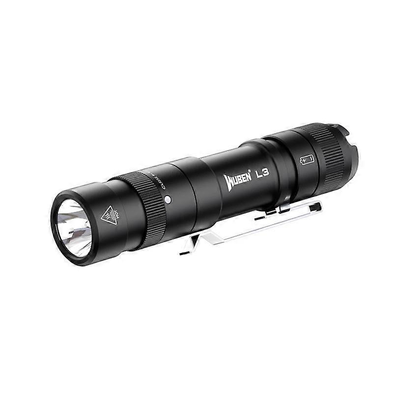 WUBEN L3 3000 høy lumen oppladbar utendørs lommelykt �C USB-C hurtiglading, IP68 vanntett, 7 moduser (strobe/SOS) �C EDC-lommelykt for