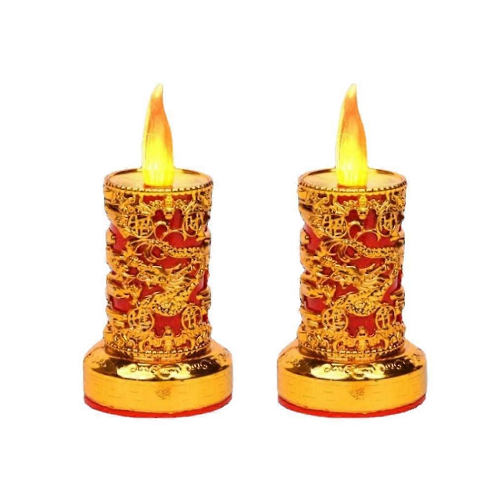 LED Electronic Candle Lamp 12cm Battery Operated Flickering Light for Buddha Altar Candlestick