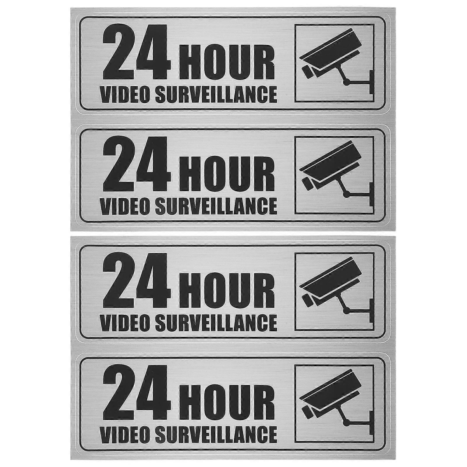 Video Security Signs Security Camera Sign for Warning 4 Sheets