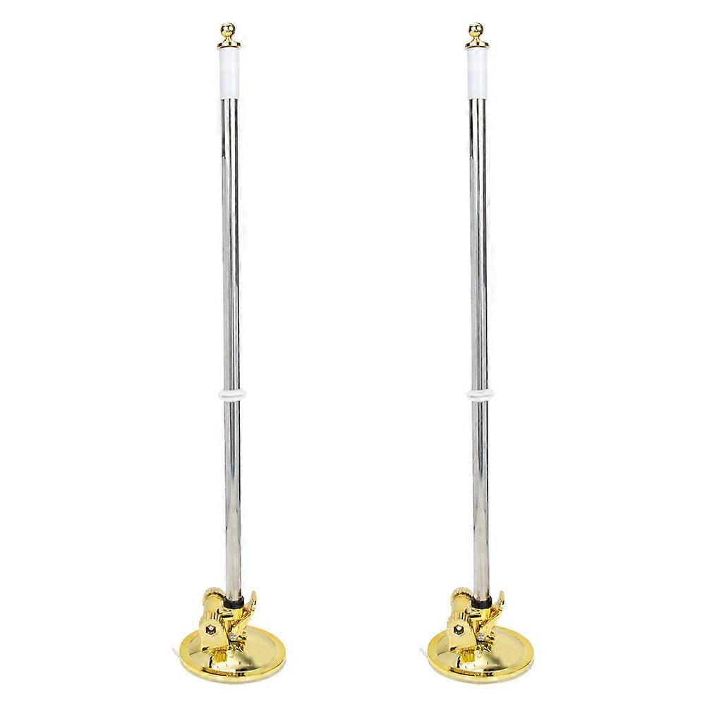 Golden Flagpole Holder for Vehicle with Suction Cup Base 2Pcs Set for Parade