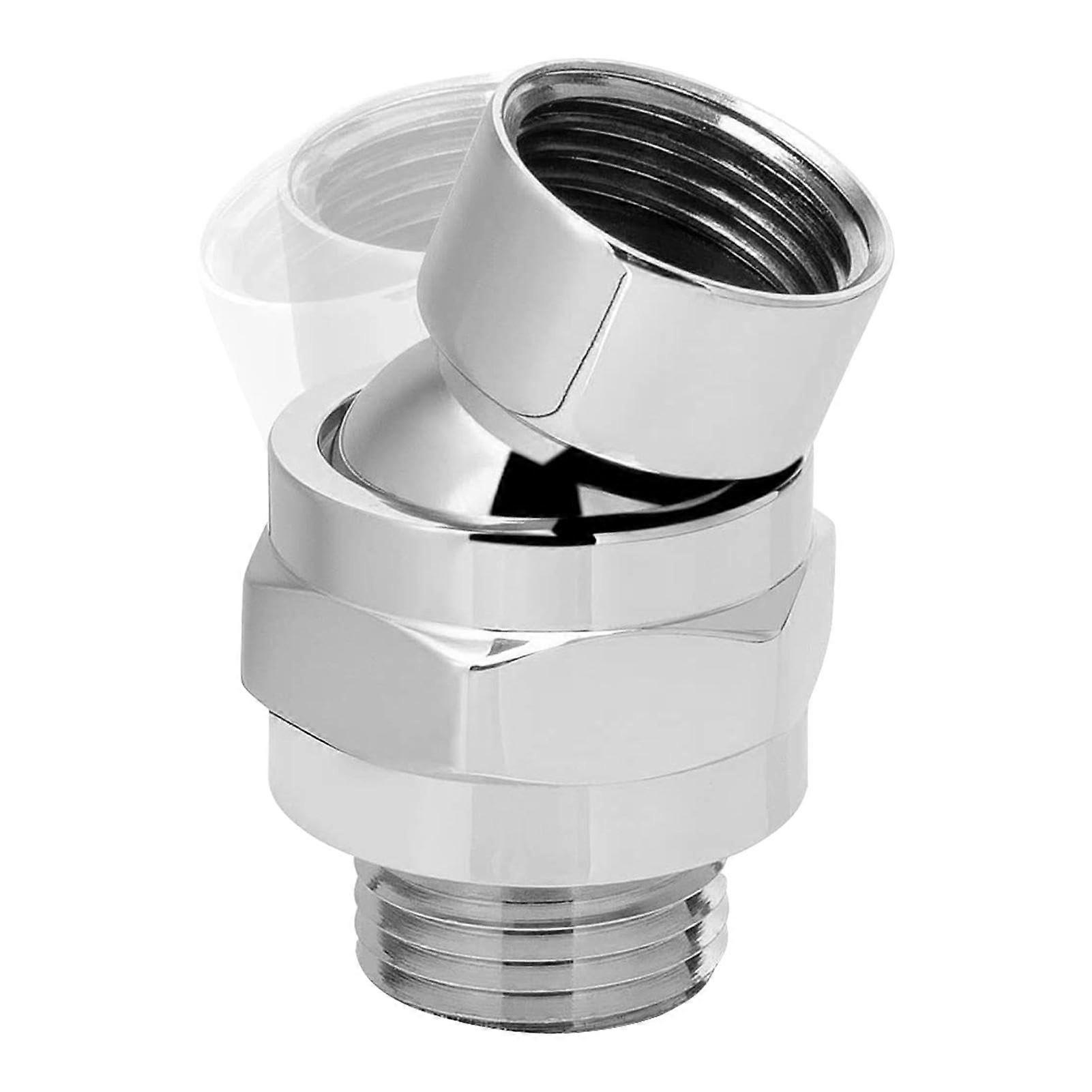 Shower Head Swivel Ball Adapter, Metal Adjustable Arm Connector for Changing Spray Angle, Universal Silver