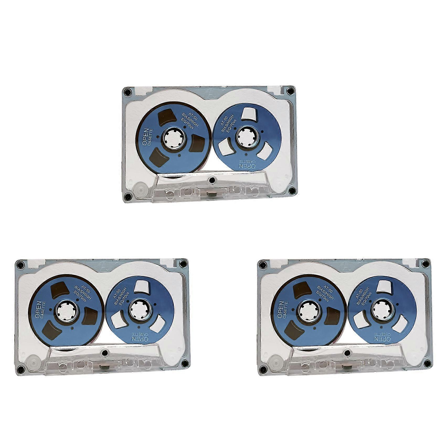 3X 55 Minute Blank Tape Disk Double-Sided Metal Small Open Disk Blank Cassette Tape Tape Disk, D