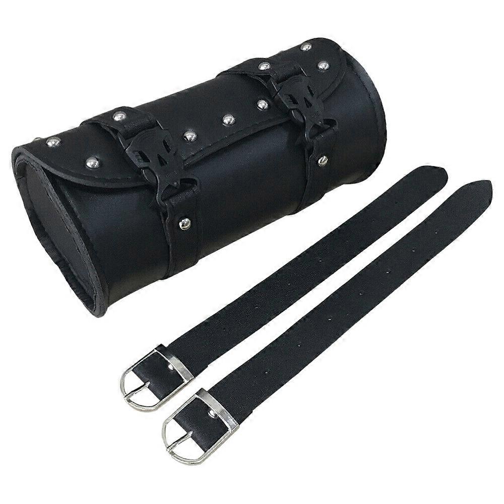Motorcycle Leather Universal Tool Round Roller Saddle Bag fork for Travel Suitcase
