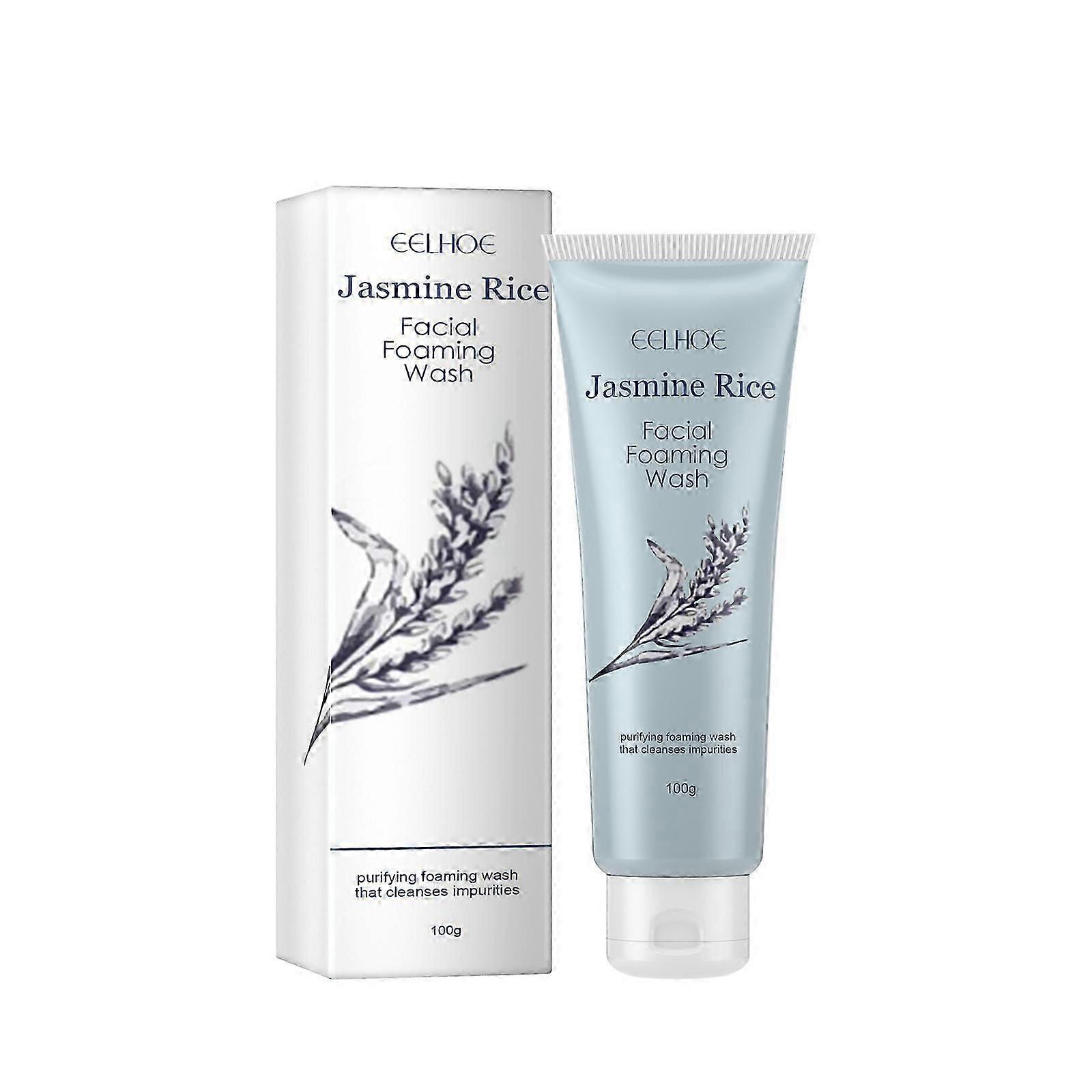 Deep Cleansing Facial Cleanser with Jasmine Rice & Flower Extract - Reduces Acne Marks, Moisturizes, Youthful Glow - 100g