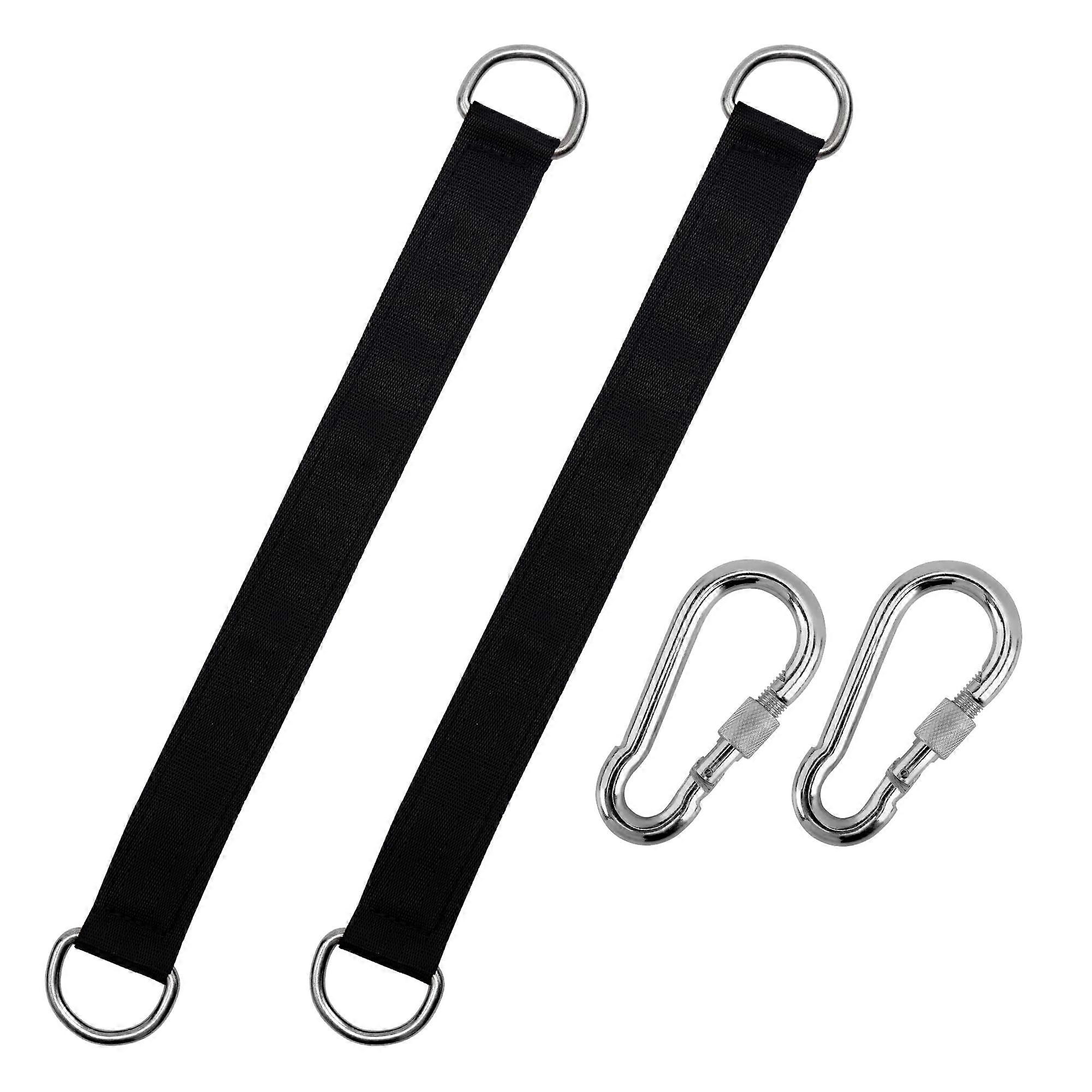 Tree Swing Hanging Kit with Heavy Duty Short Straps and Carabiners for Hammocks and Outdoor Use