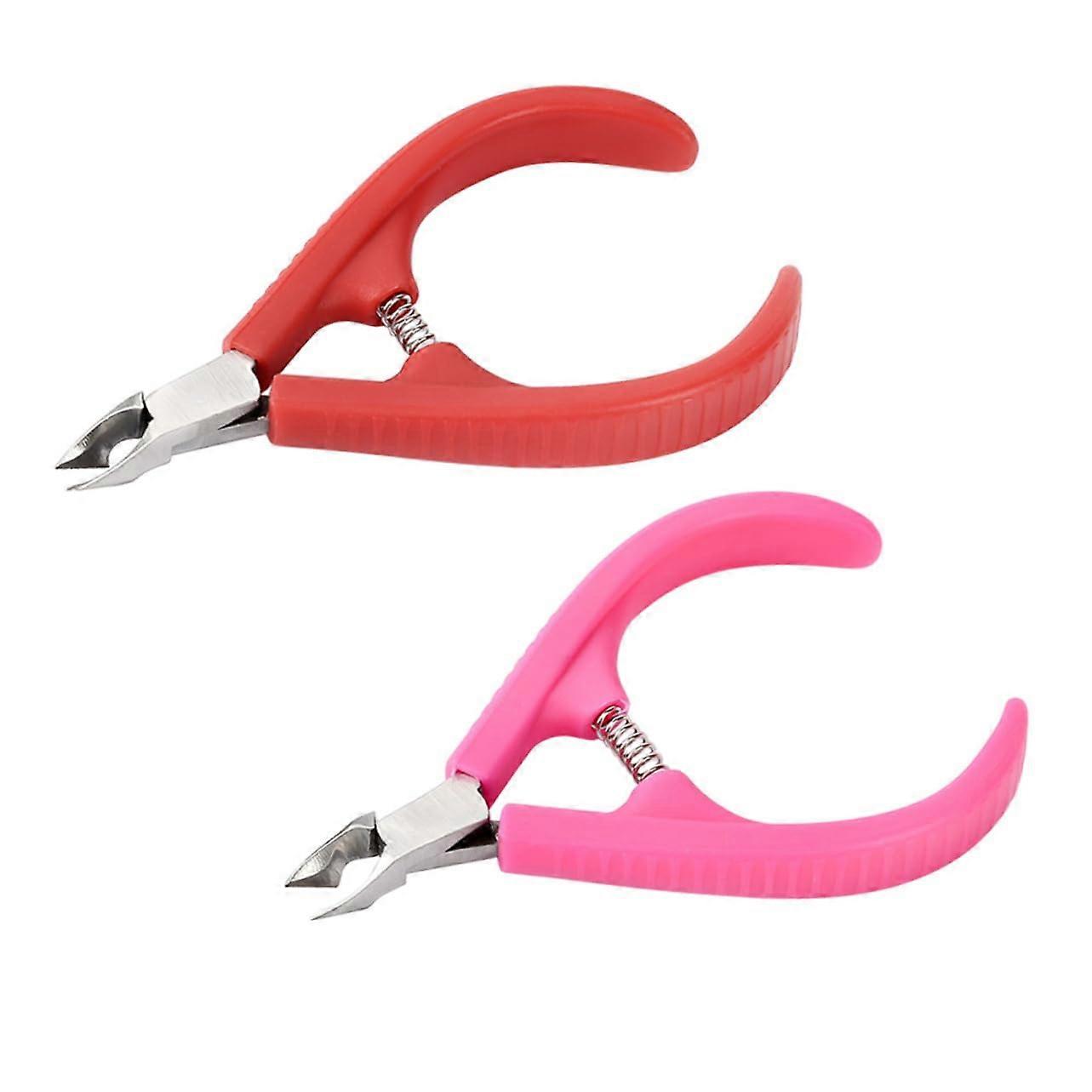 2pcs Professional Cuticle Nipper and Trimmer with Ergonomic NonSlip Handle for Salon and Home