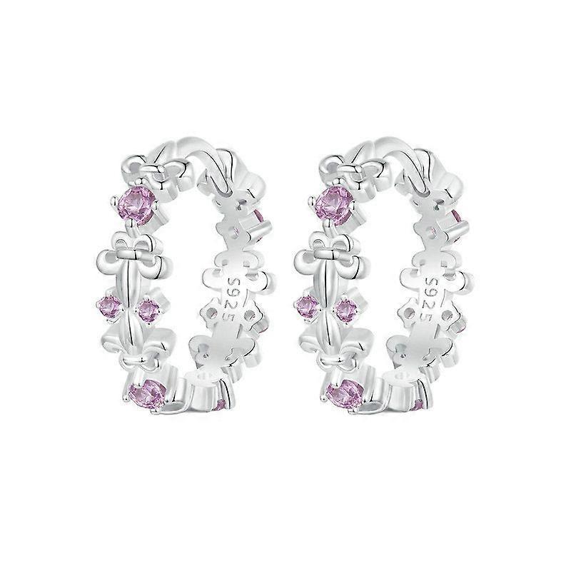 S925 Sterling Silver Platinum-plated Iris Earrings