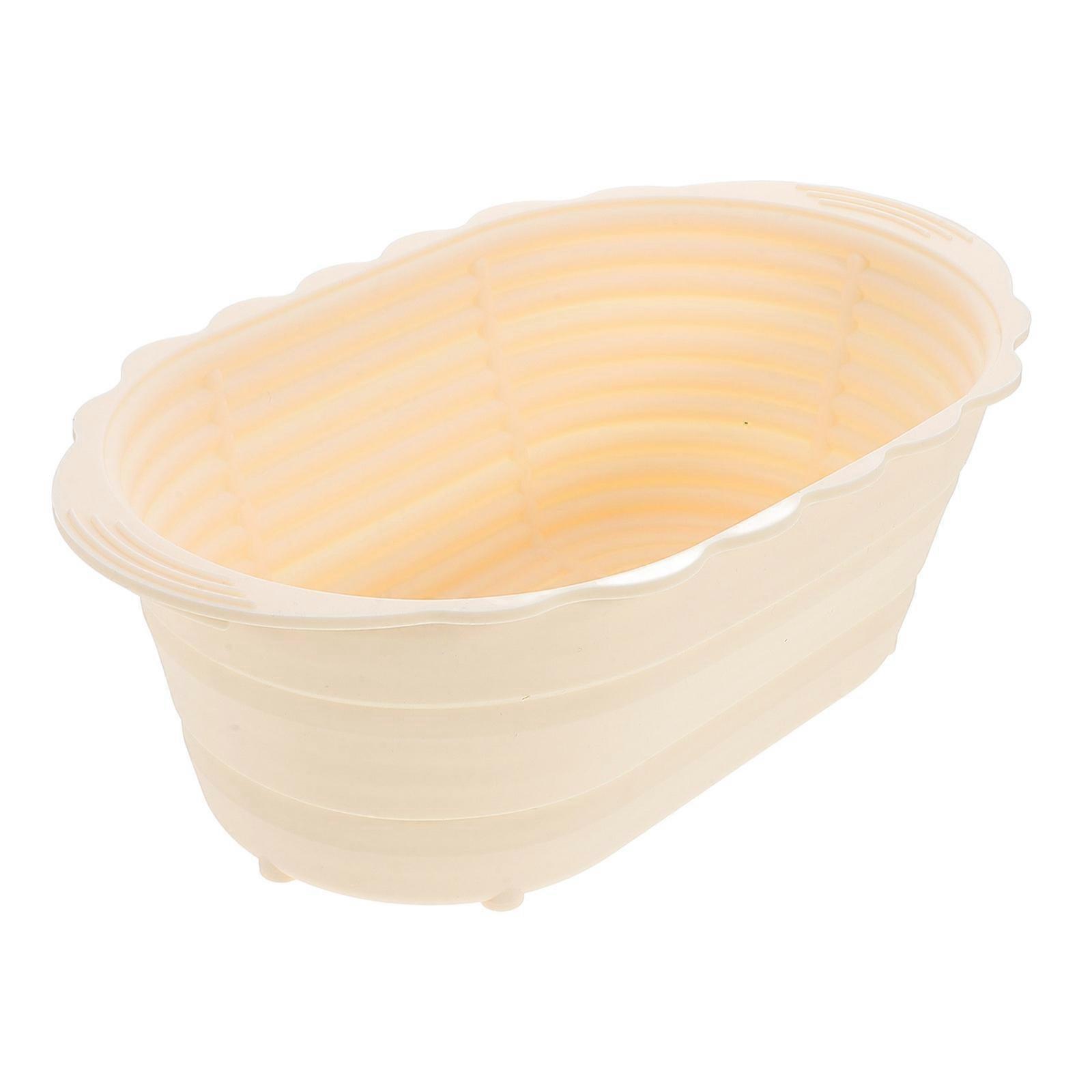 Foldable Silicone Bread Proofing Basket for Sourdough Baking 1 Piece Beige