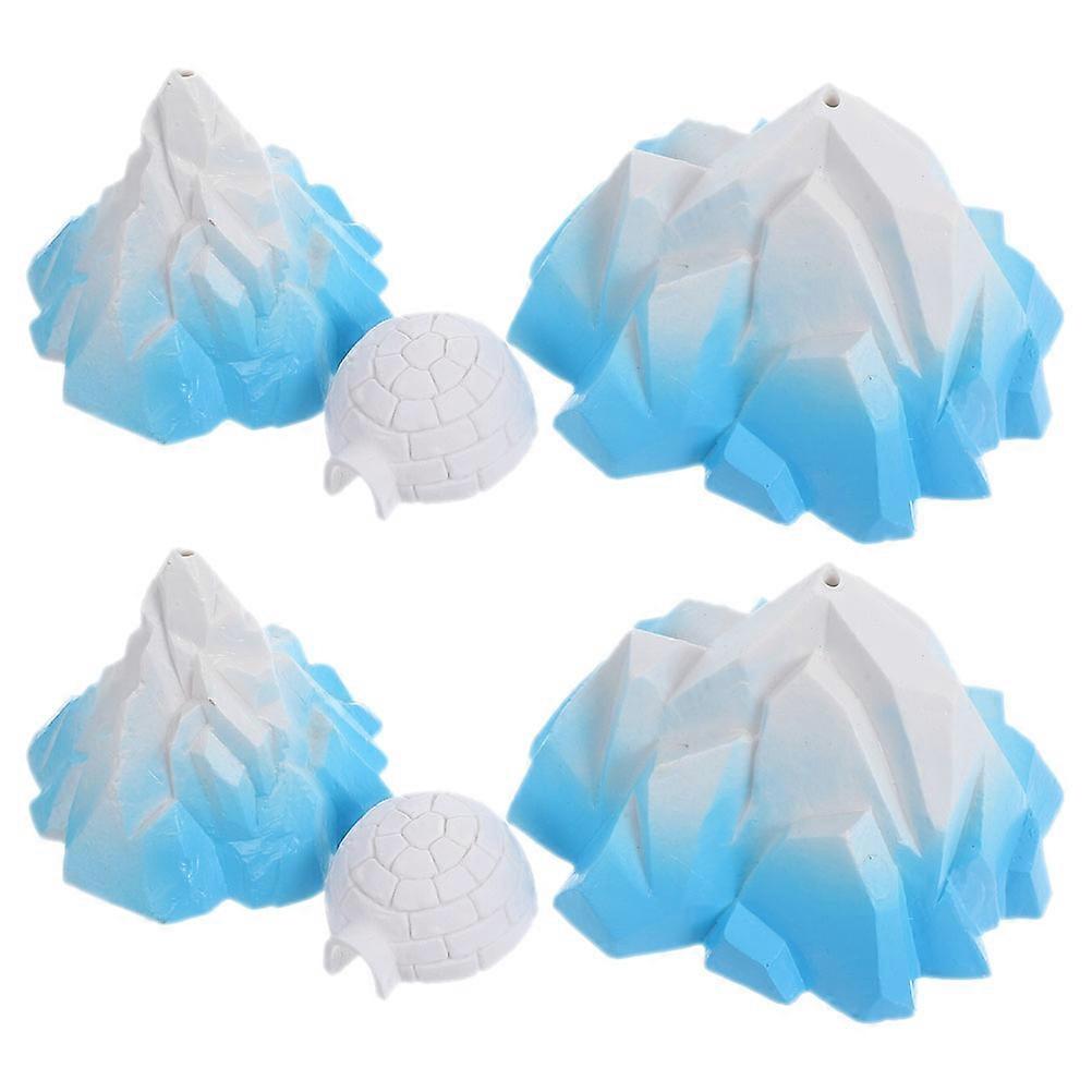 Iceberg Model Resin Decoration for Tabletop Display 6Pcs Assorted Colors
