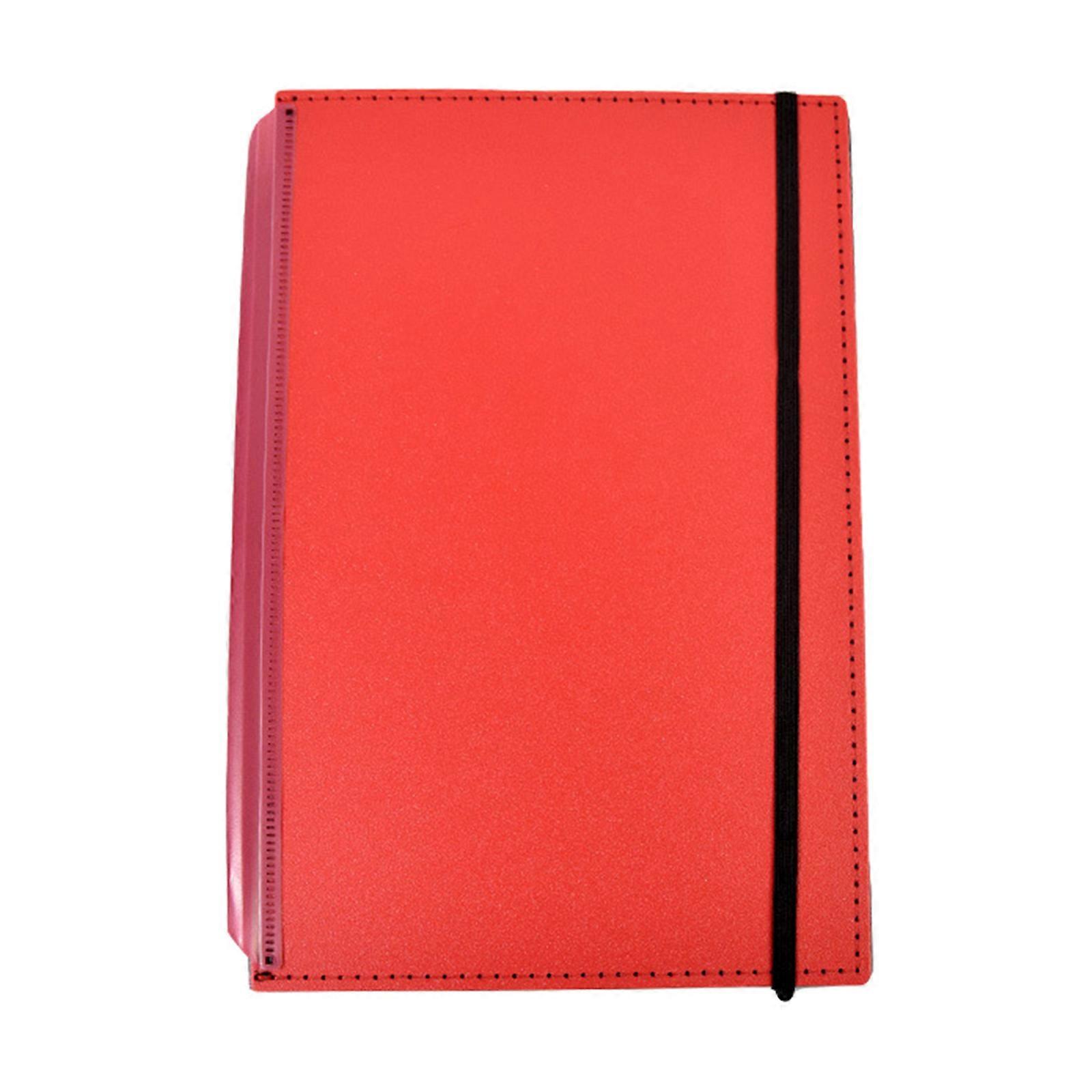 2 Layer Folding Nurse Clipboard with Elastic Band, Foldable Clipboard Pocket Writing Pad File Folder for Office School  Red