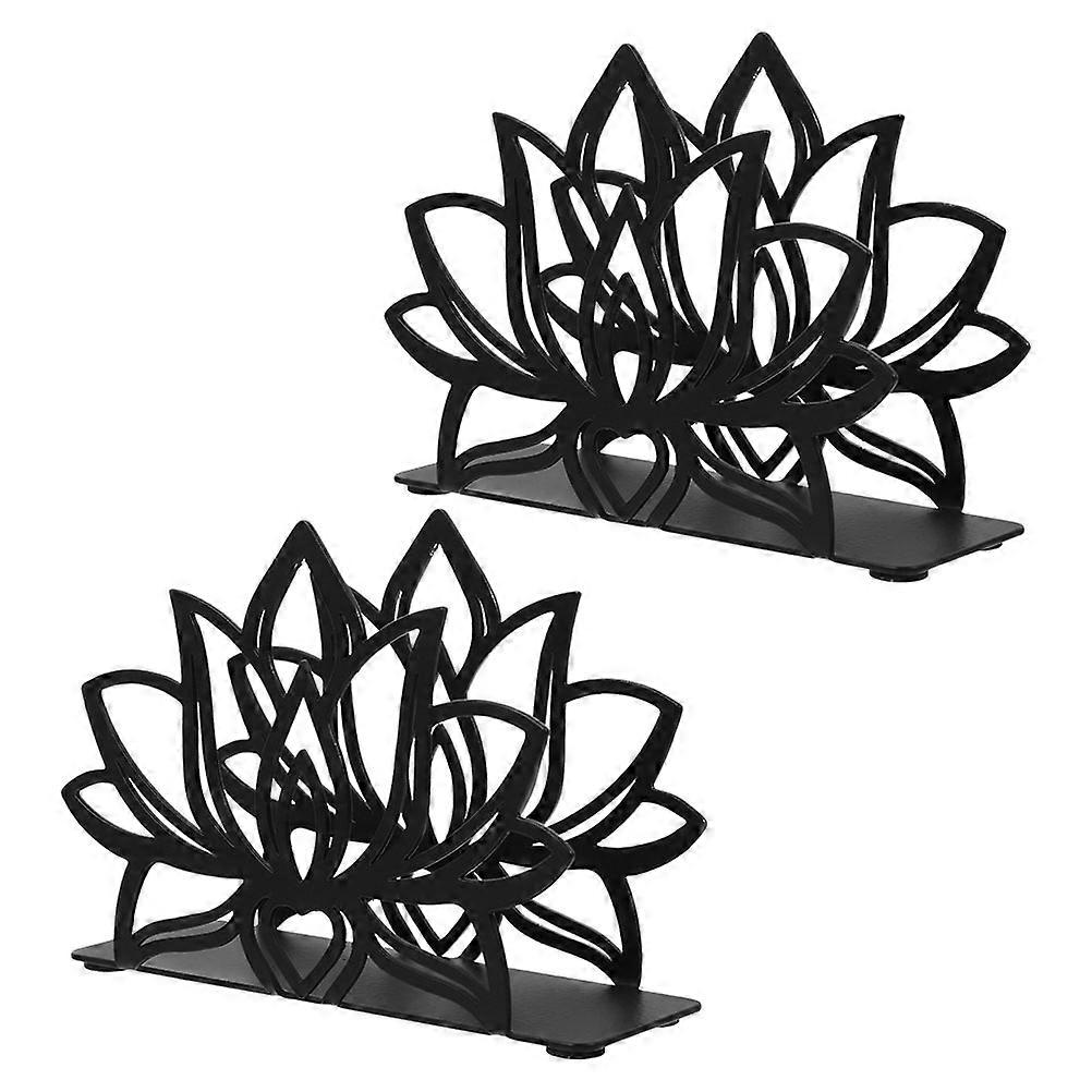 Table Napkin Holder Lotus Shaped Iron Tissue Organization Easy Access Stable Base Versatile Placement 2Pcs