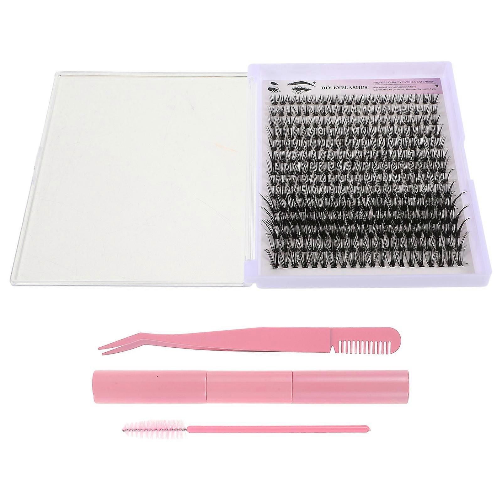 Cluster Lashes Kit DIY Eyelash Extension Kit for Eyelash with 1Sets Pink