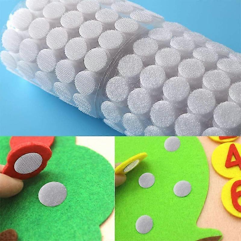 1000 Pairs Self Adhesive Fastener Tape Dots 10/15/20mm Disc Adhesive Strong Glue Magic Sticker Round Fastener Hook and Loop Tape