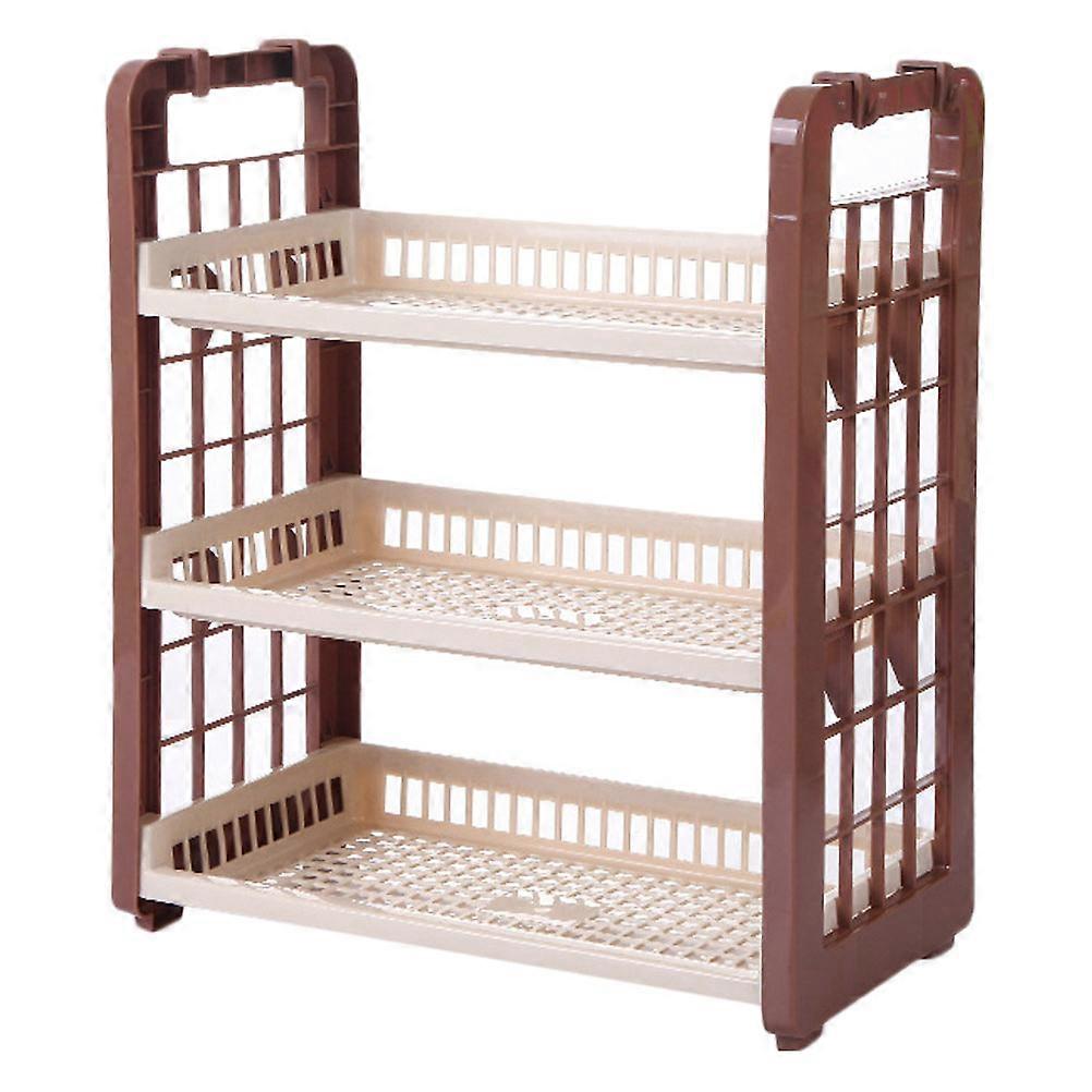 Multifunction Rack Bathroom Storage Rack for Storage 2Pcs Coffee