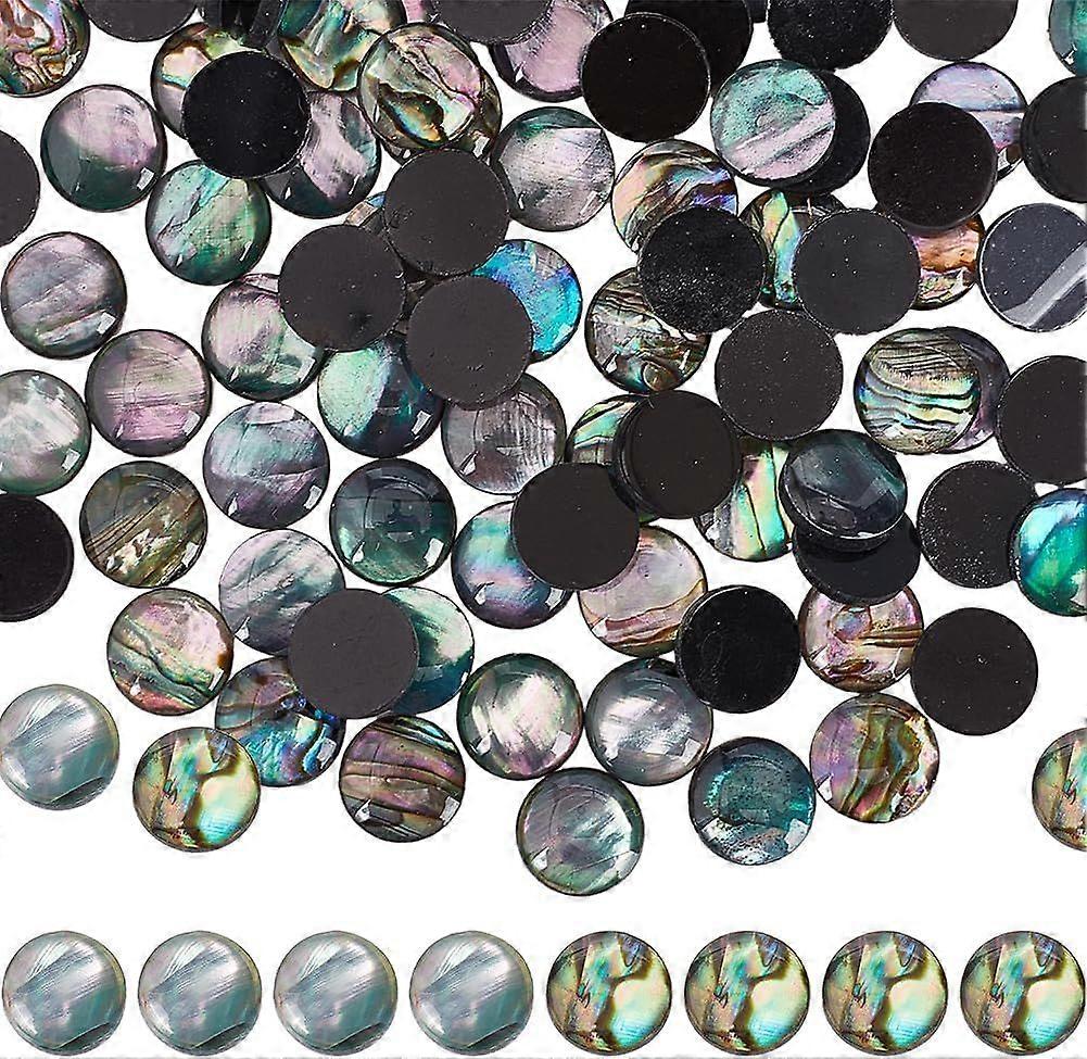 1 Box 100Pcs Flat Back Round Cabochons Abalone Shell Cabochon Natural Paua Shells Coins Beads Shape Resin Colorful Findings for Jewelry Making Supplie