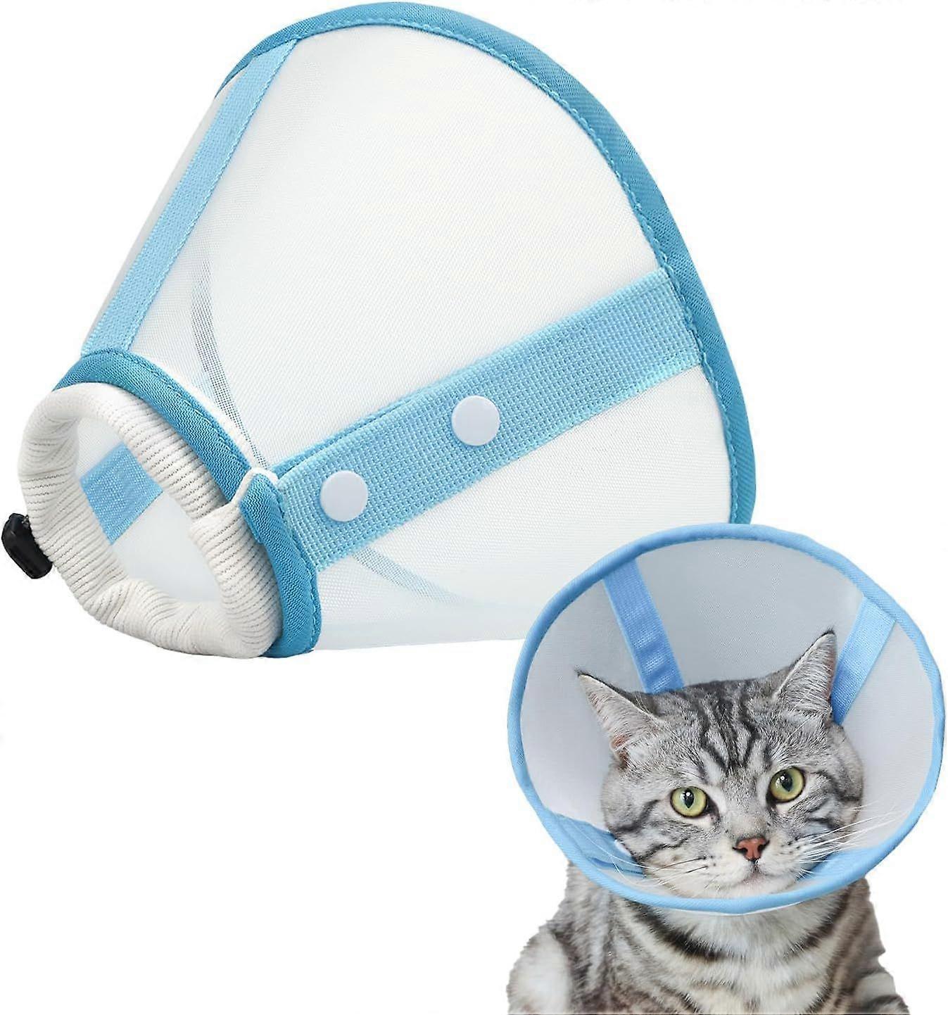 Cat Cone Collar Soft, Lightweight Mesh Cat Cone to Stop Licking Adjustable Cat Recovery E Collar for Kitten and Small Dogs