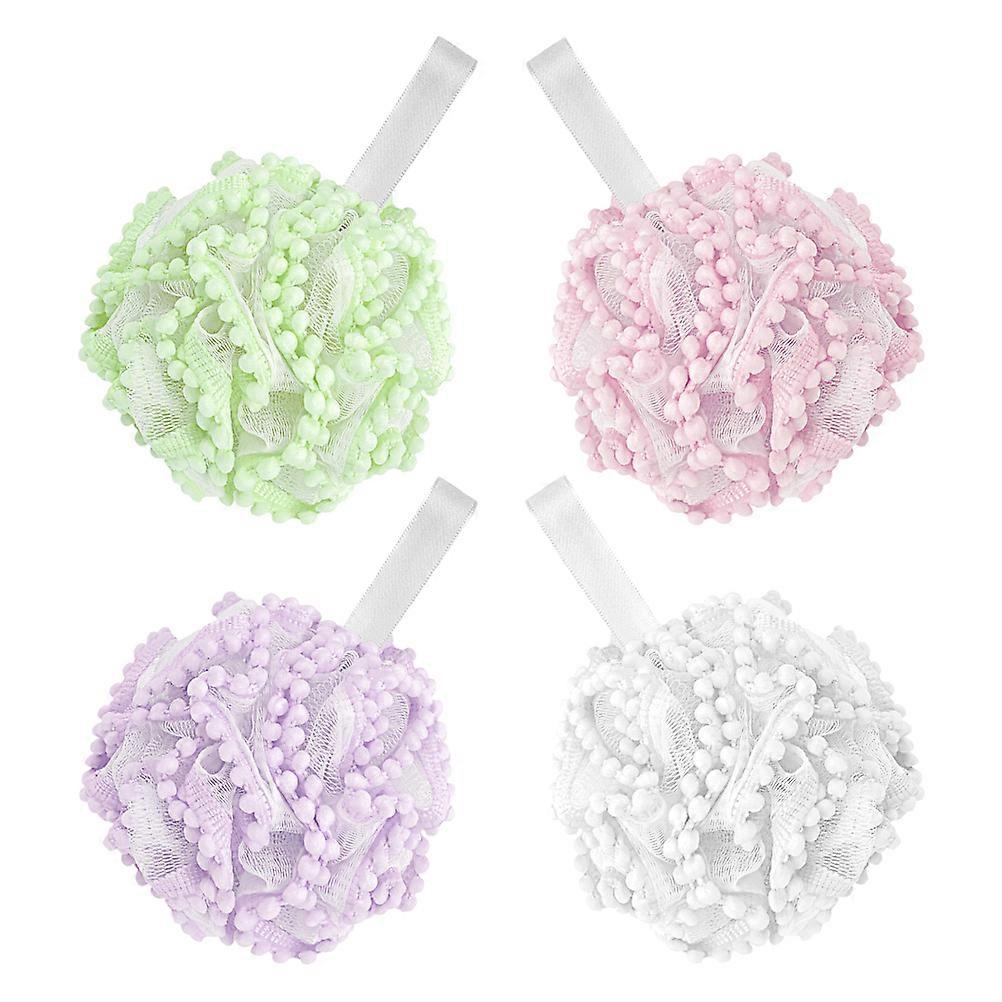 Assorted Color Body Exfoliating Shower Loofah for Bathing 4Pcs