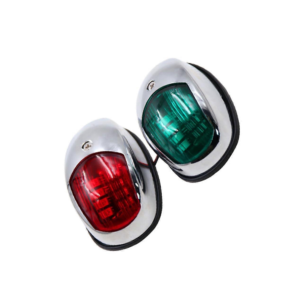 2pcs LED Boat Navigation Lights Red and Green IP67 Waterproof Marine Bow Lamps for Yacht Pontoon