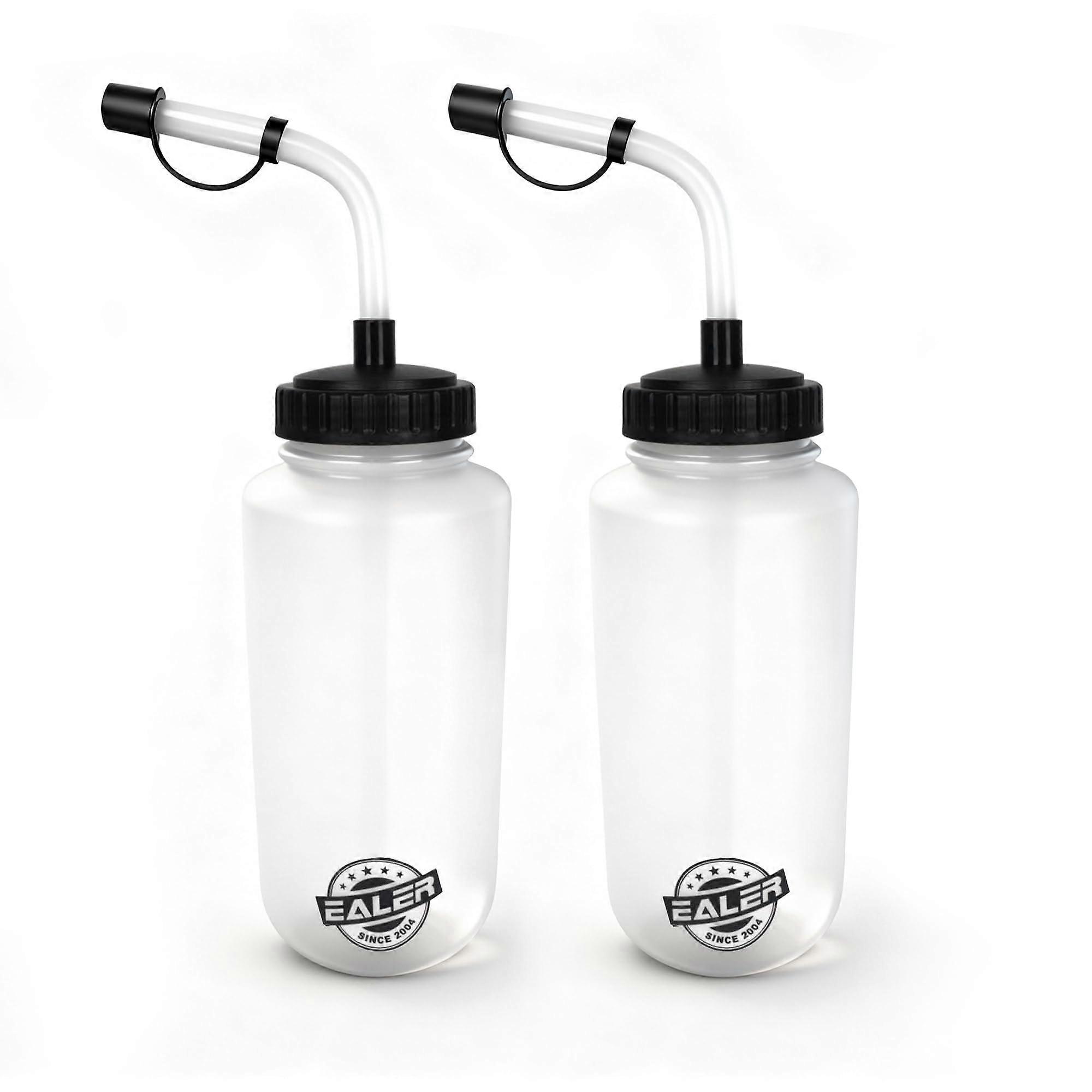 1L Sports Water Bottle with HelmetCompatible Angled Straw, BPA, Easy Squeeze, 2 Pack