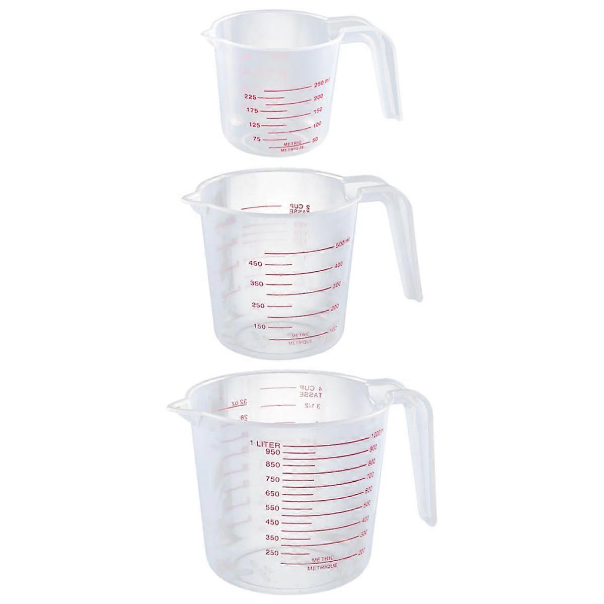 Measuring Cups Set 3pcs Graduated Glass with Accurate Markings for Baking and Cooking Kitchen Use