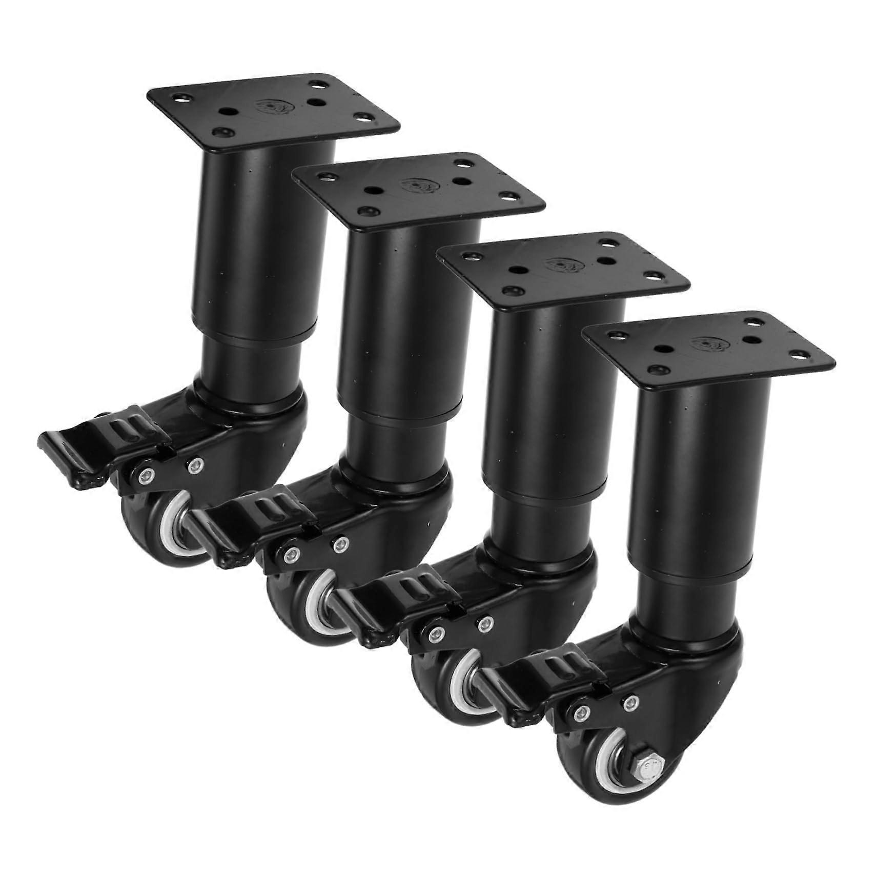 4pcs Adjustable Sofa Legs with Smooth Rolling Caster Wheels for Tables Sofas and Beds Durable Metal