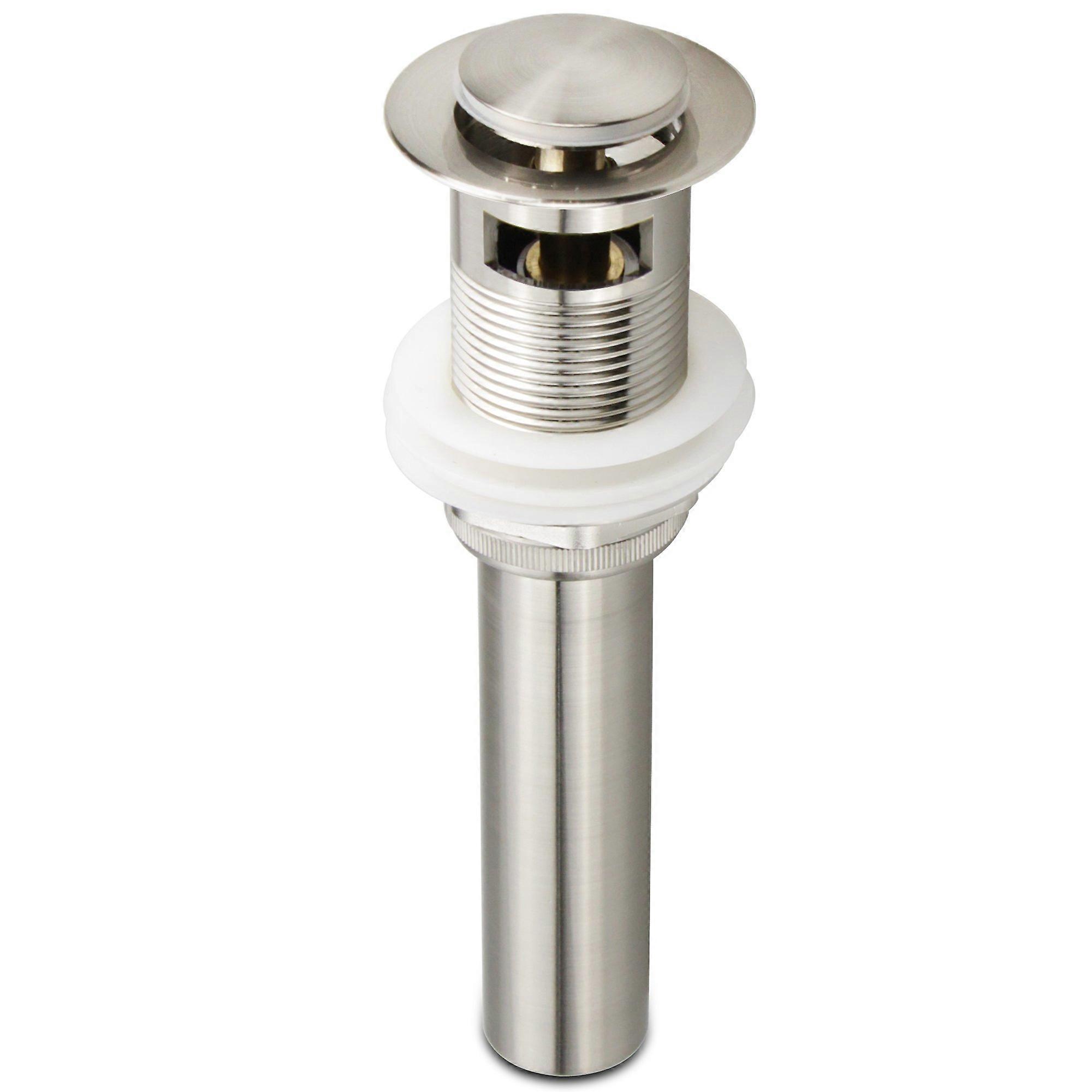 Bathroom Sink Drain Brushed Nickel Pop Up with Overflow, Solid Brass CorrosionResistant Finish