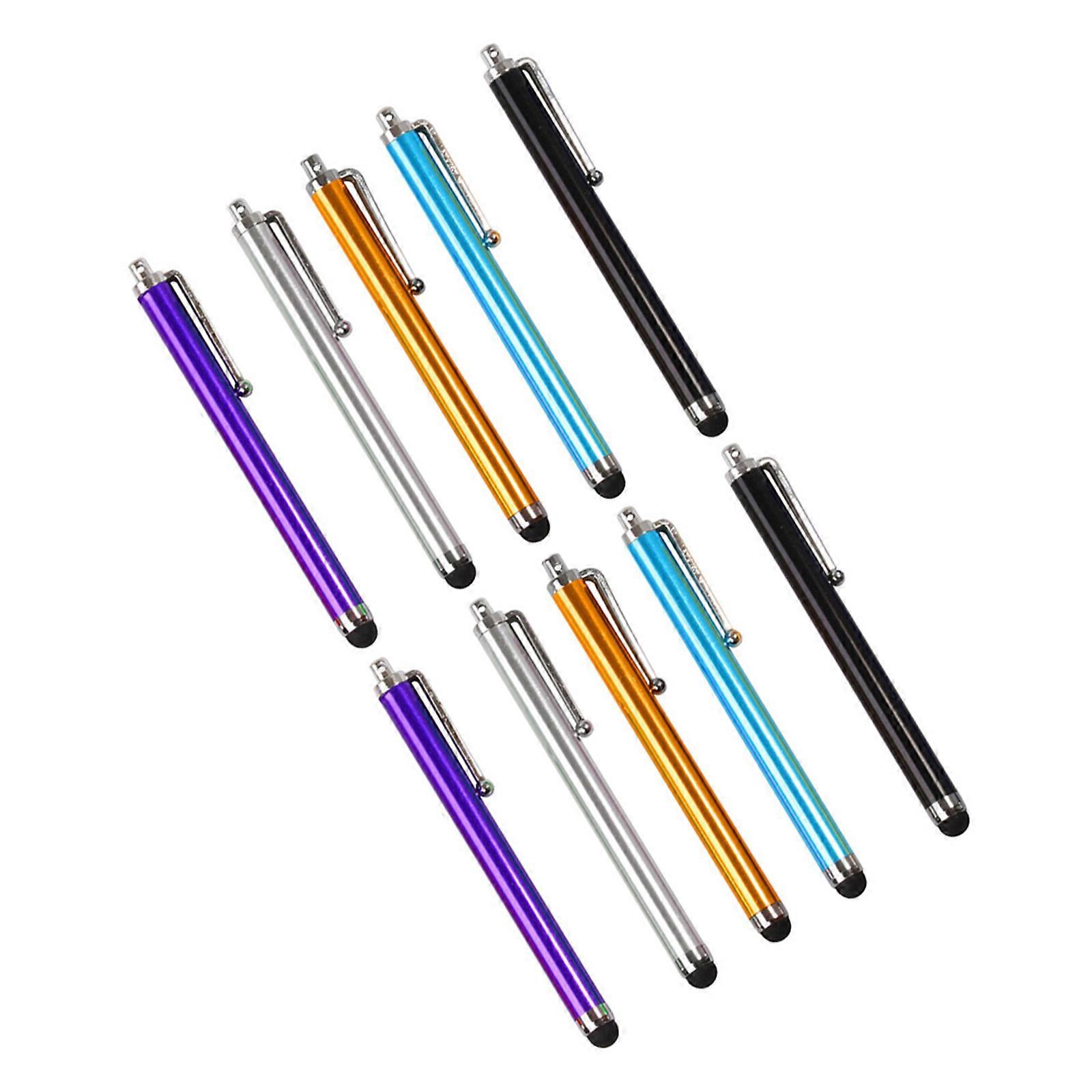 Touch Screen Capacitive Stylus Pen for Writing Use 10Pcs with Fiber Tips