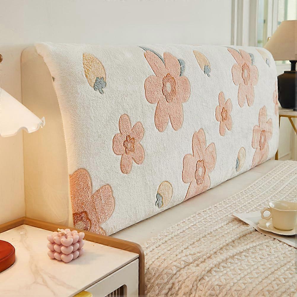 Stretchable Milk Velvet Headboard Cover 220cm Dustproof Bed Headboard Protector Washable