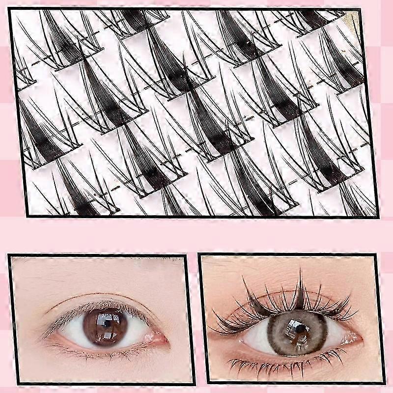 2026 Simulation Rabbit Series False Eyelashes Comic Individual Cluster Reusable Segmented Winged Thick Lash Extension 12mm Eyelashes