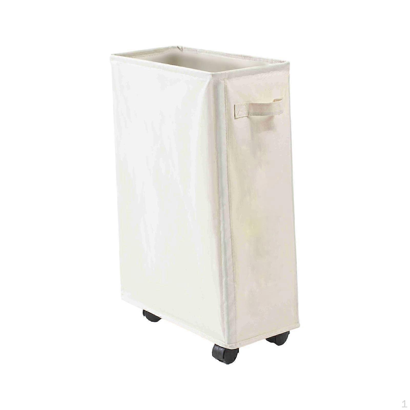 Tall Collapsible Laundry Hamper with Wheels, 42L Foldable Basket for Clothes Storage