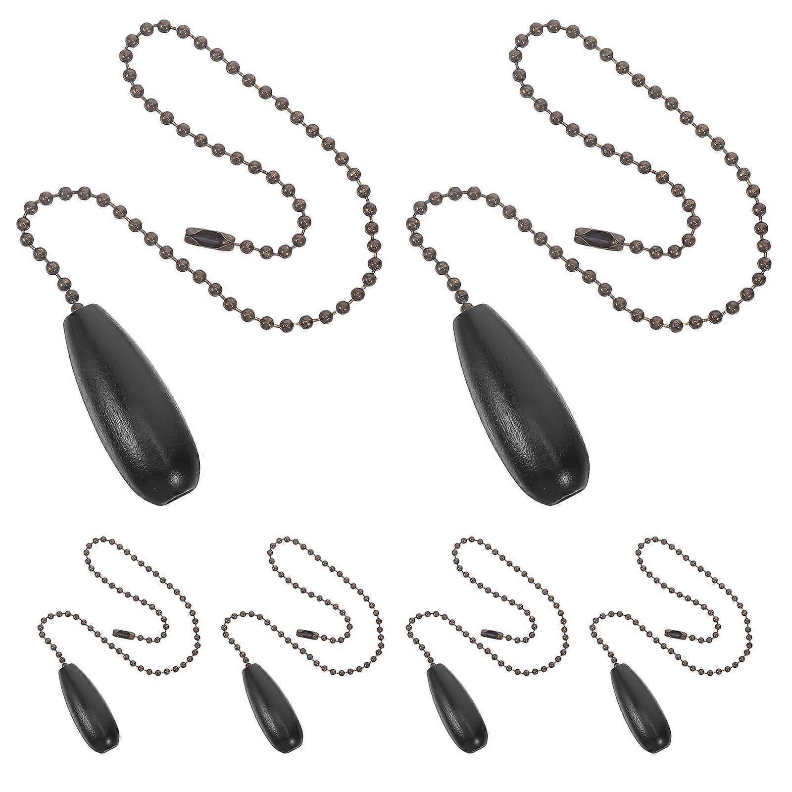 6pcs ceilings Fan Pull: Universal Fan Pull Chains Extender with Wood Charm - lamp String Pulling Chain Extension for ceilings Ventilator Lamp Ventilat