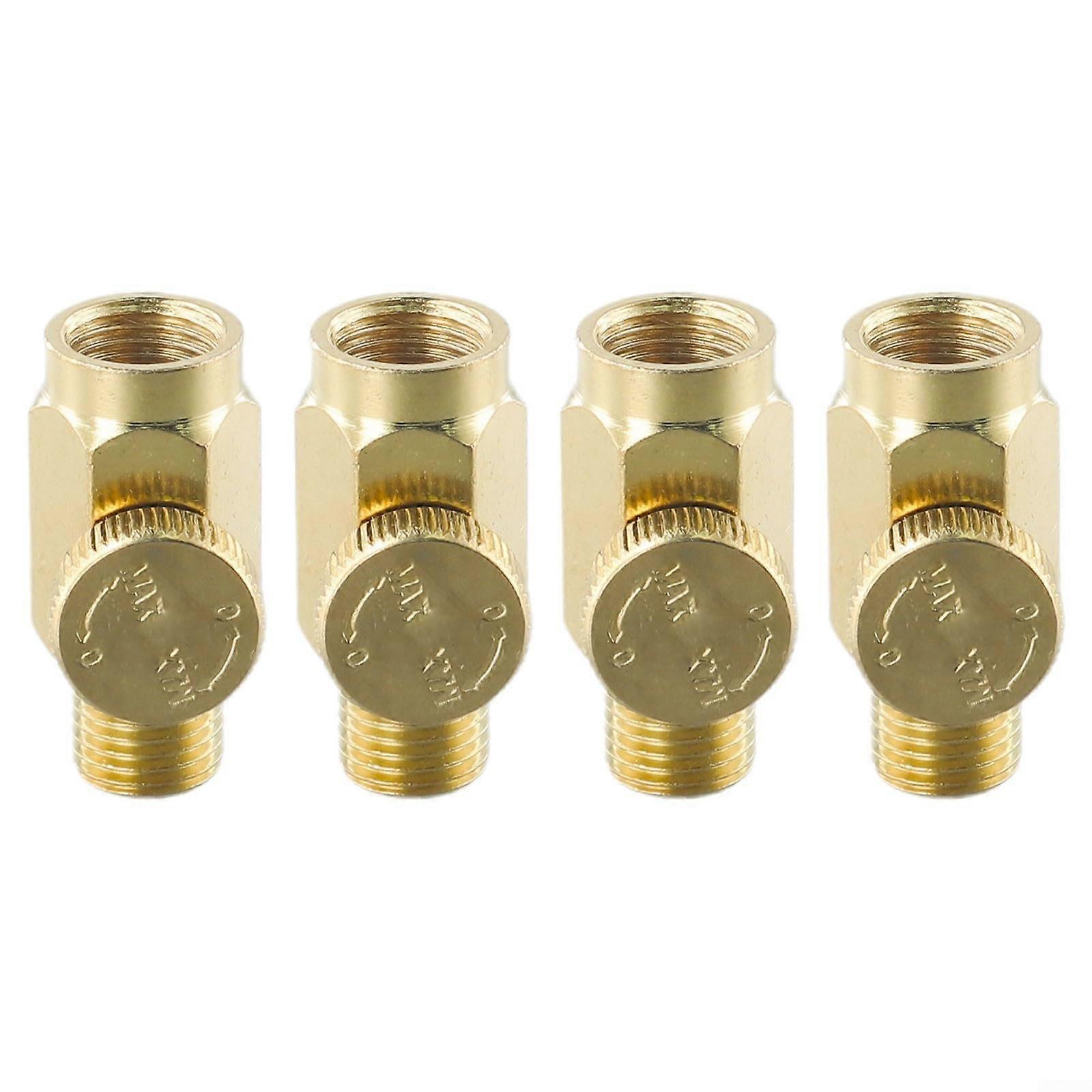 4 Pack 1/4 Inch NPT Brass Inline Air Pressure Regulator for Air Compressor Hose Precise Control