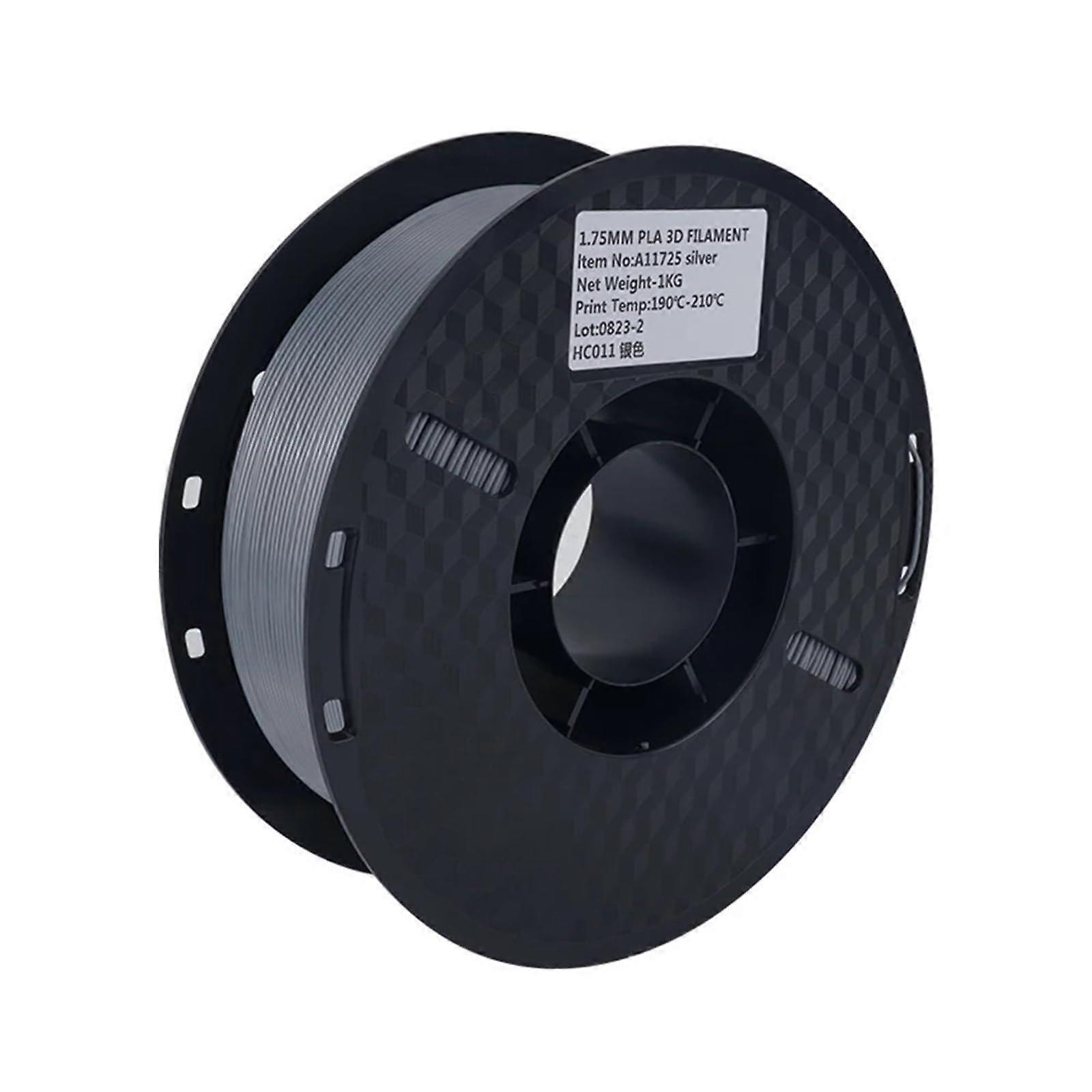 PLA 3D Printer Filament 1.75mm Silver 1KG  Precision EcoFriendly Wide Temp Range