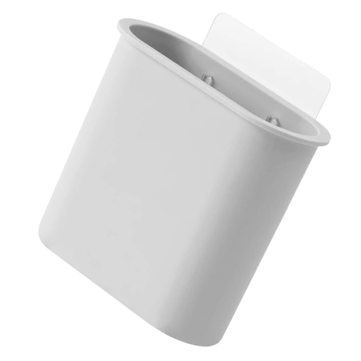 Wall Mounted Electric Toothbrush Holder with Drain, Gray Bathroom Organizer for Razor and Toothpaste