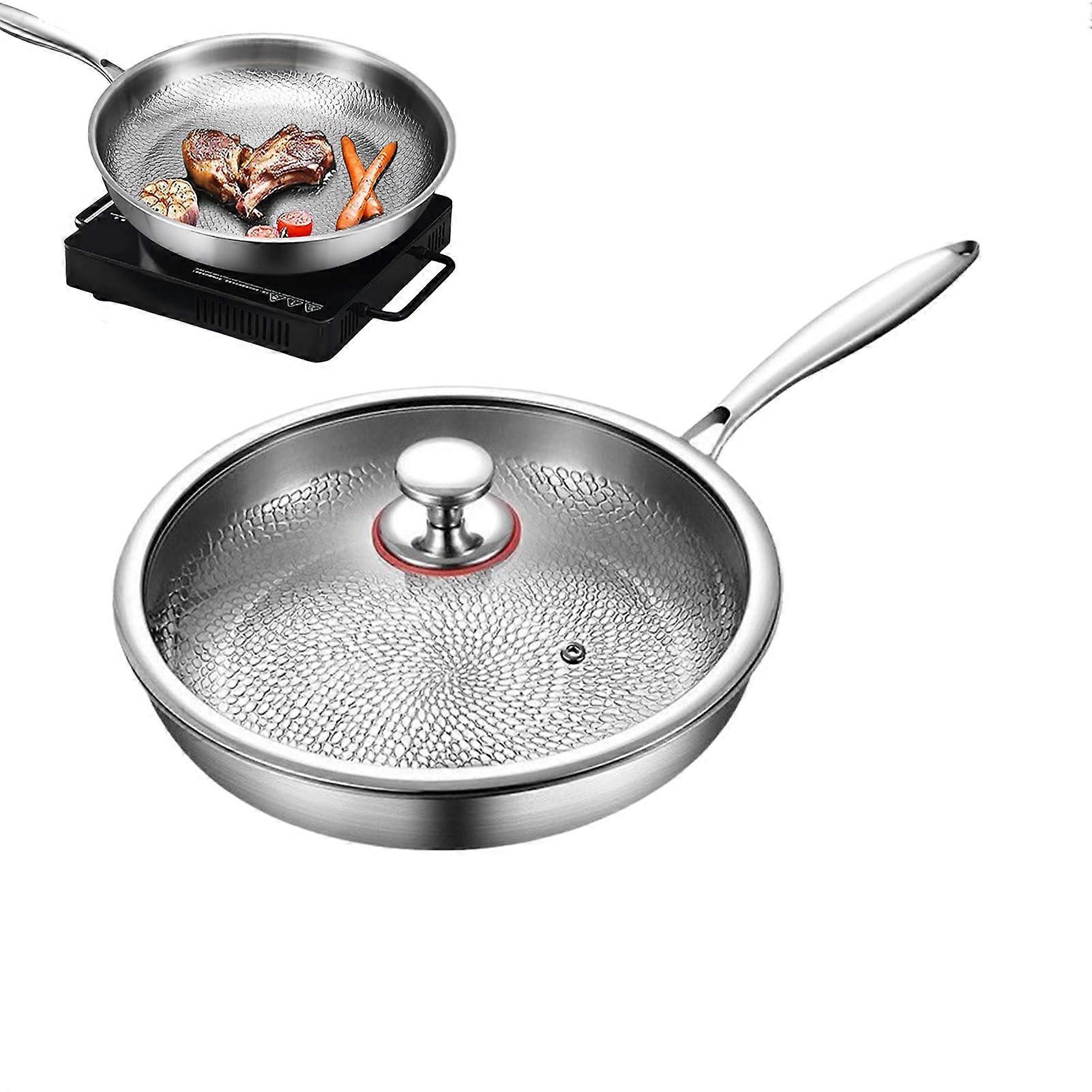 28cm Titanium Hammered Frying Pan, Rapid Even Heating Nonstick for Gas and Induction Cooking