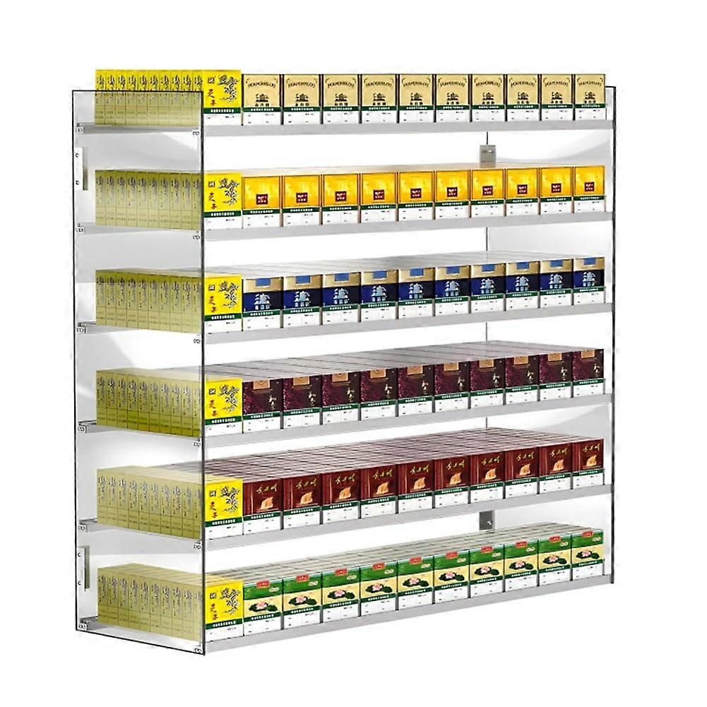 Cigarette Display Rack with Automatic Push System, Wall Mounted or Counter Acrylic Holder 50x27x80cm