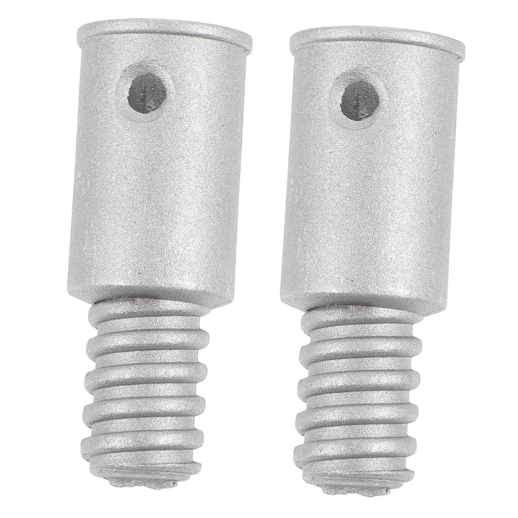 2pcs Metal Threaded Handle Tip Pole Adapter for Mop Broom Extension Secure Connection Replacement