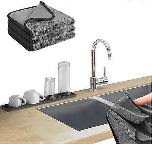 Shower Cleaning Cloths, 3-Pack Shiny Bath Drying Towels, Super Absorbent