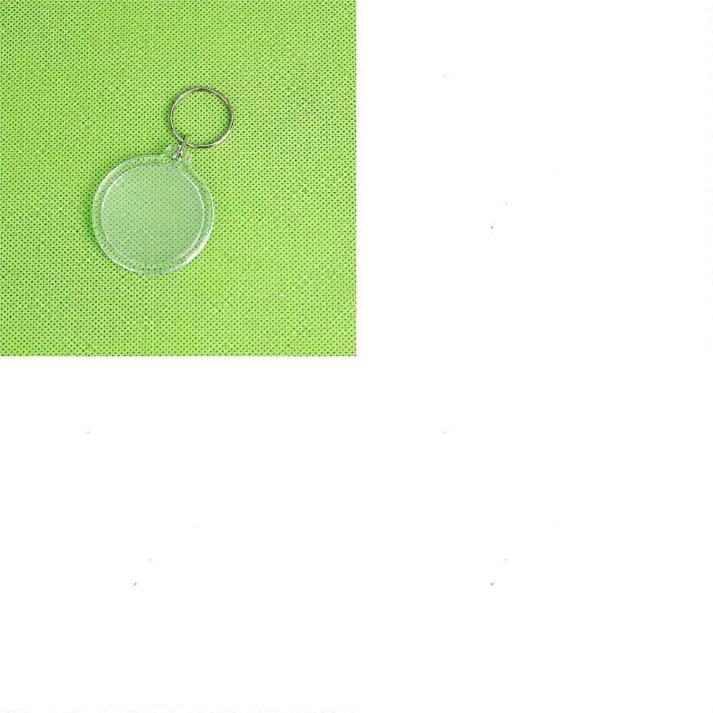 10pcs Acrylic Photo Frame Keychain with Iron Split Key Rings Rectangle Flat Round 45x45mm