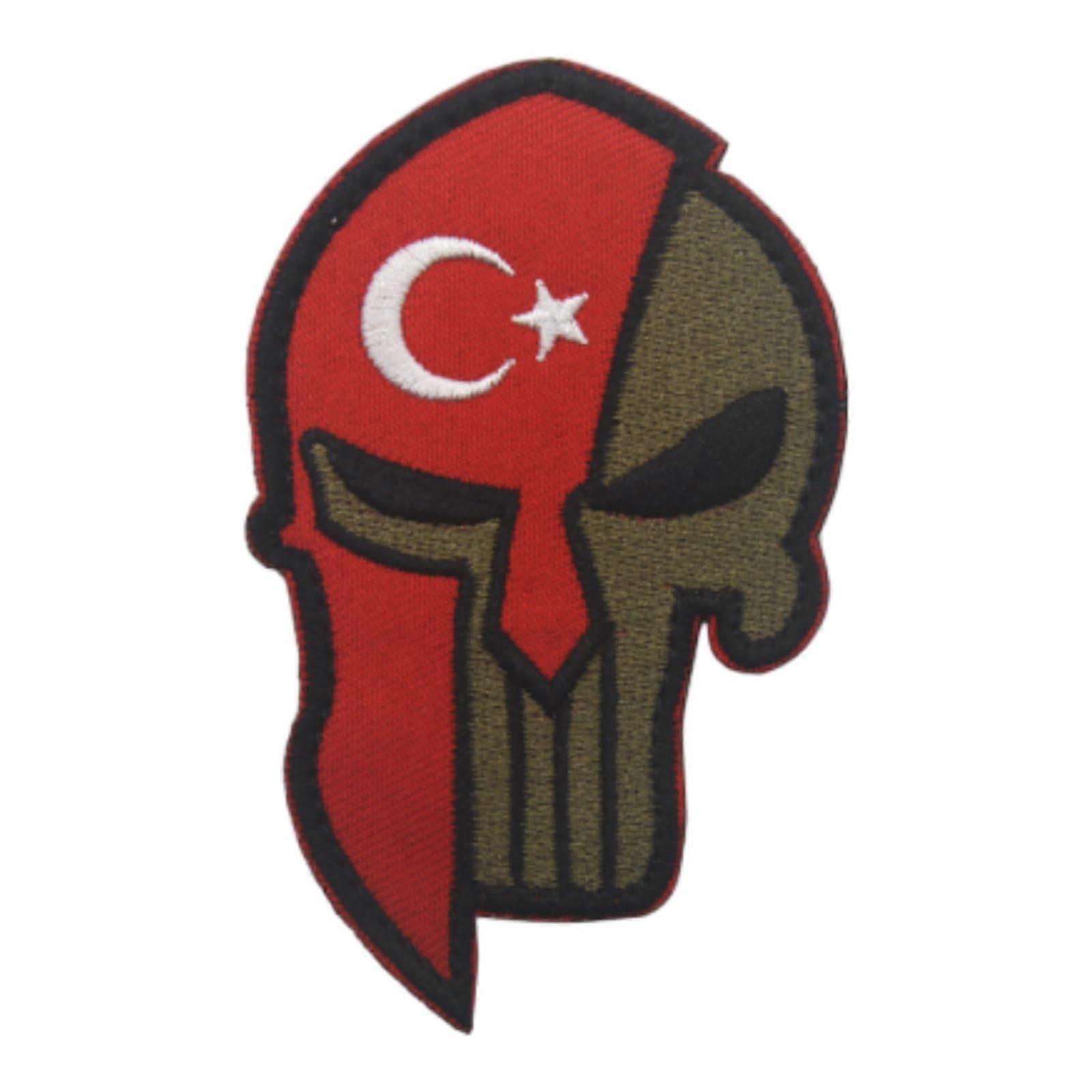 Tactical IR Patch Turkish Flag Reflective Morale Patch with Hook Loop for Military Night Use