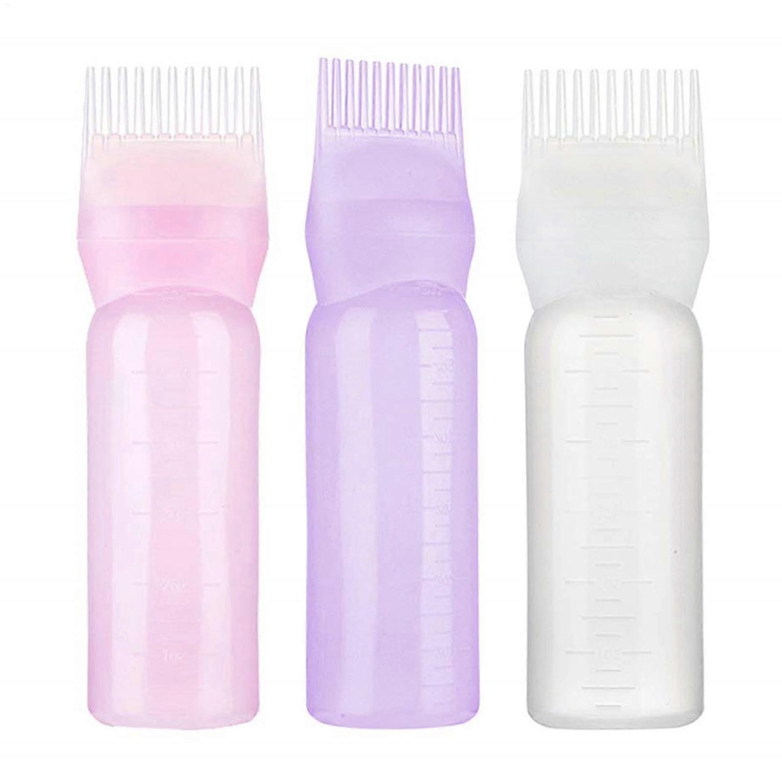 Hair Dye Applicator Bottle with Root Comb, 3 Pack 6oz, Mess Precise Root Coverage
