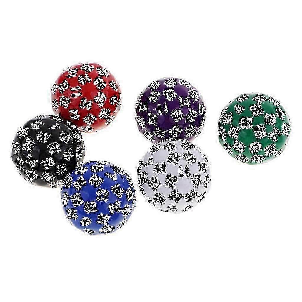 6x 60-sidiga tärningar D60 polyedriska tärningar för RPG-brädspel