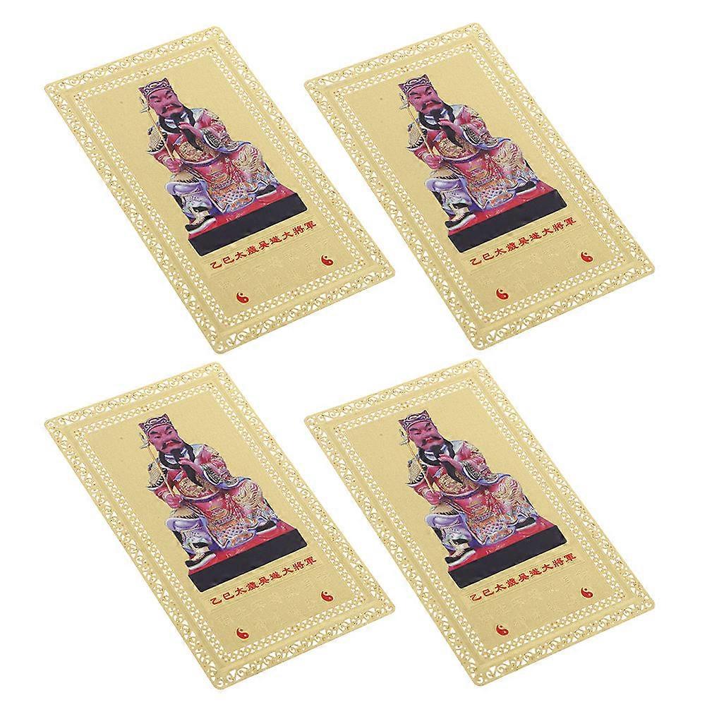 Blessing Card Feng Shui Amulet for Luck 4Pcs Pack