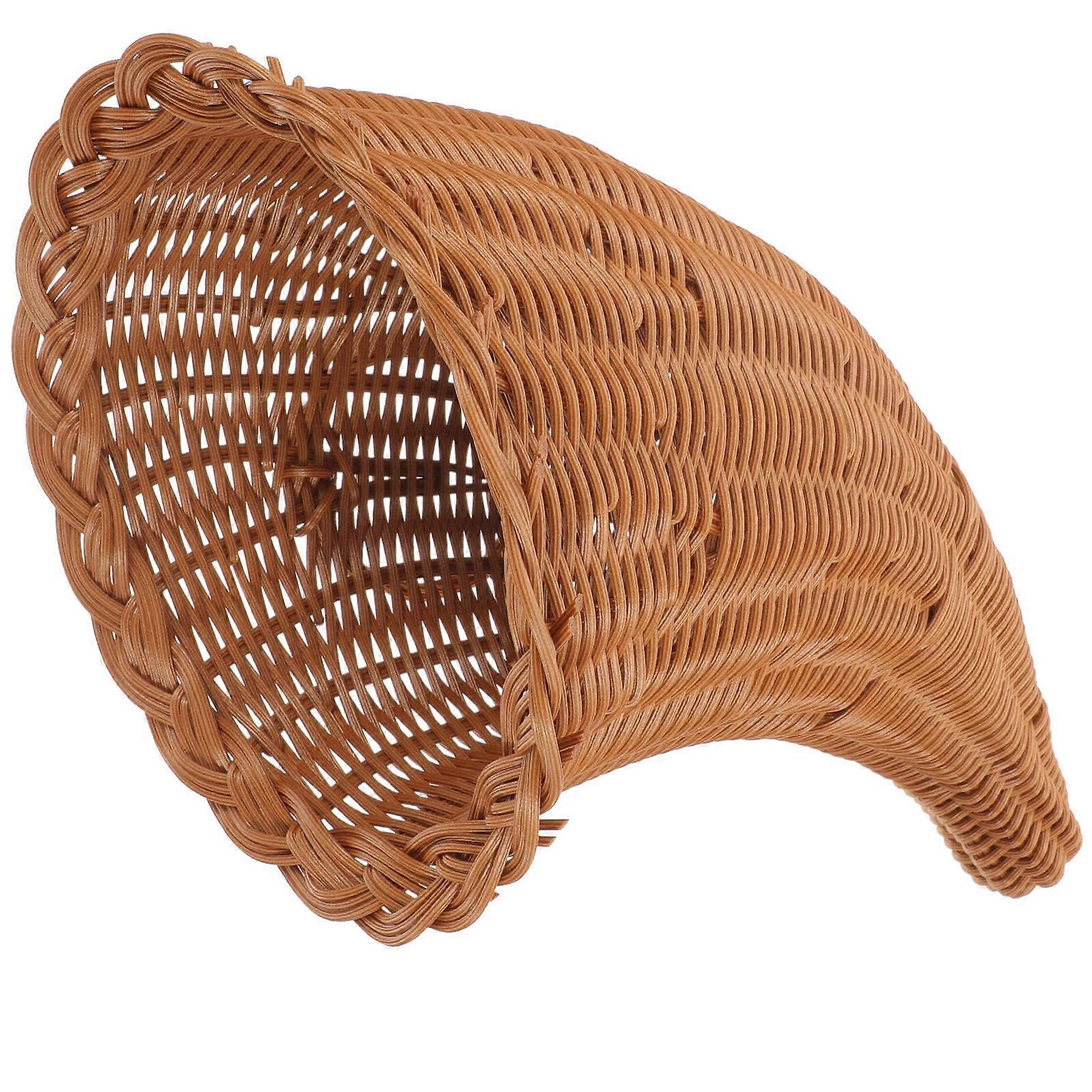 Woven Cornucopia Basket Snack Basket for Decoration