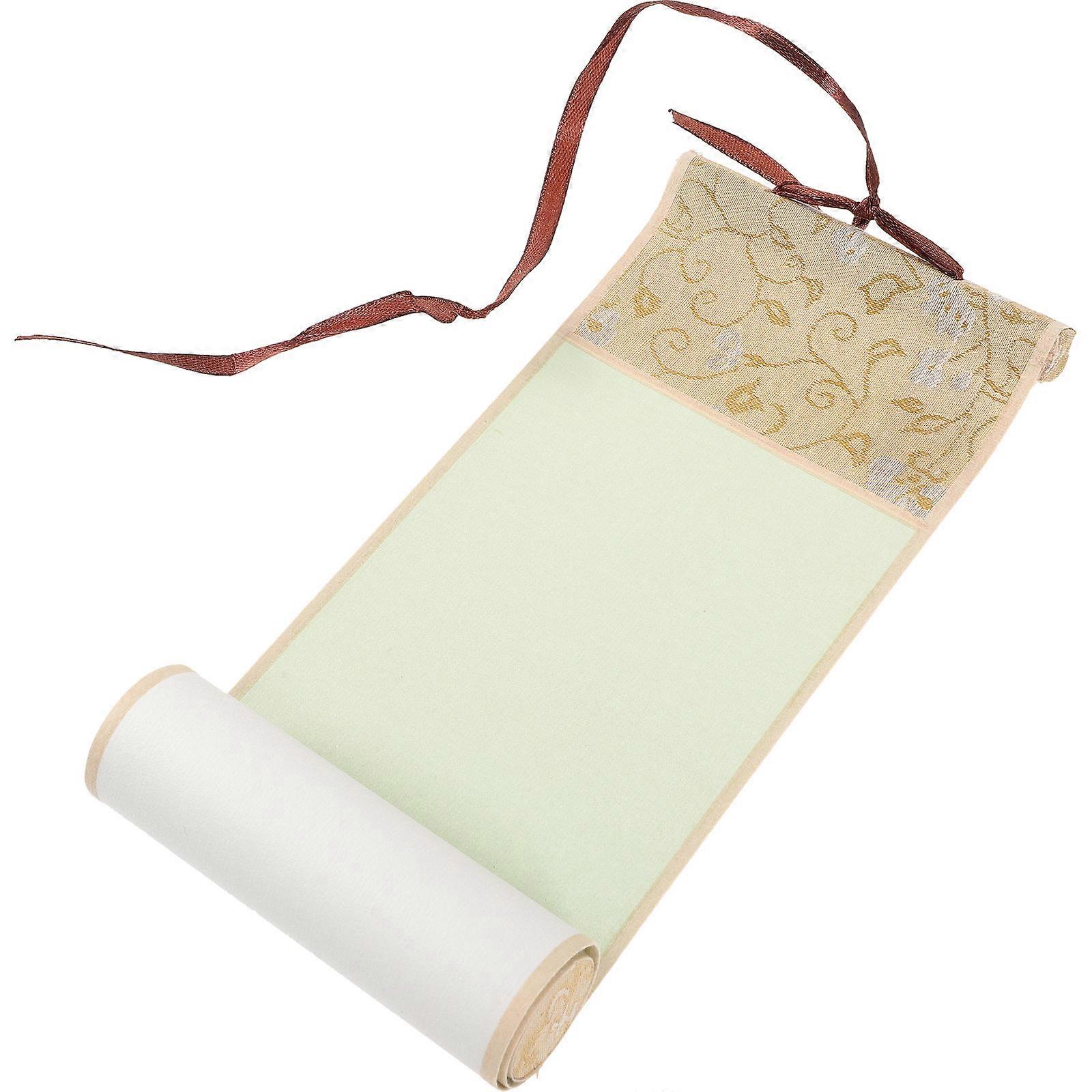 Multi-function Blank Scroll Calligraphy Creation For Home Use Durable Wood And Xuan Paper 1Pcs