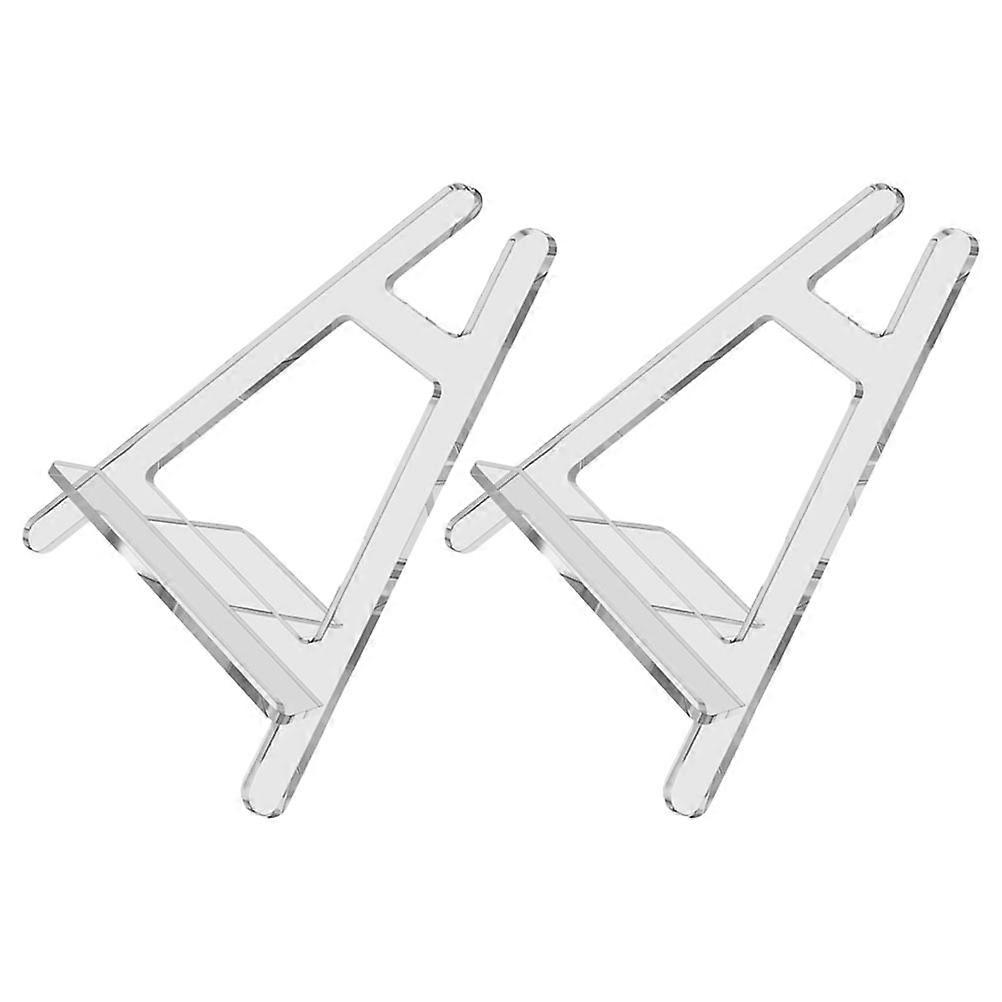 Acrylic Plate Stand for Display Multi-Functional Holder 2Pcs Transparent Desktop Mini Stand