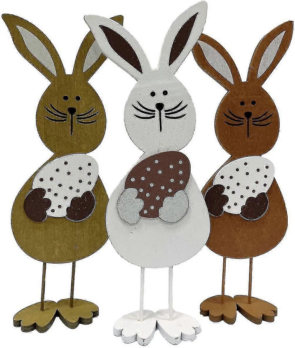 Easter Decorations Easter Bunny Decorations Wooden Easter Bunnies Easter Decorations For Easte3 Pcs3 Colors